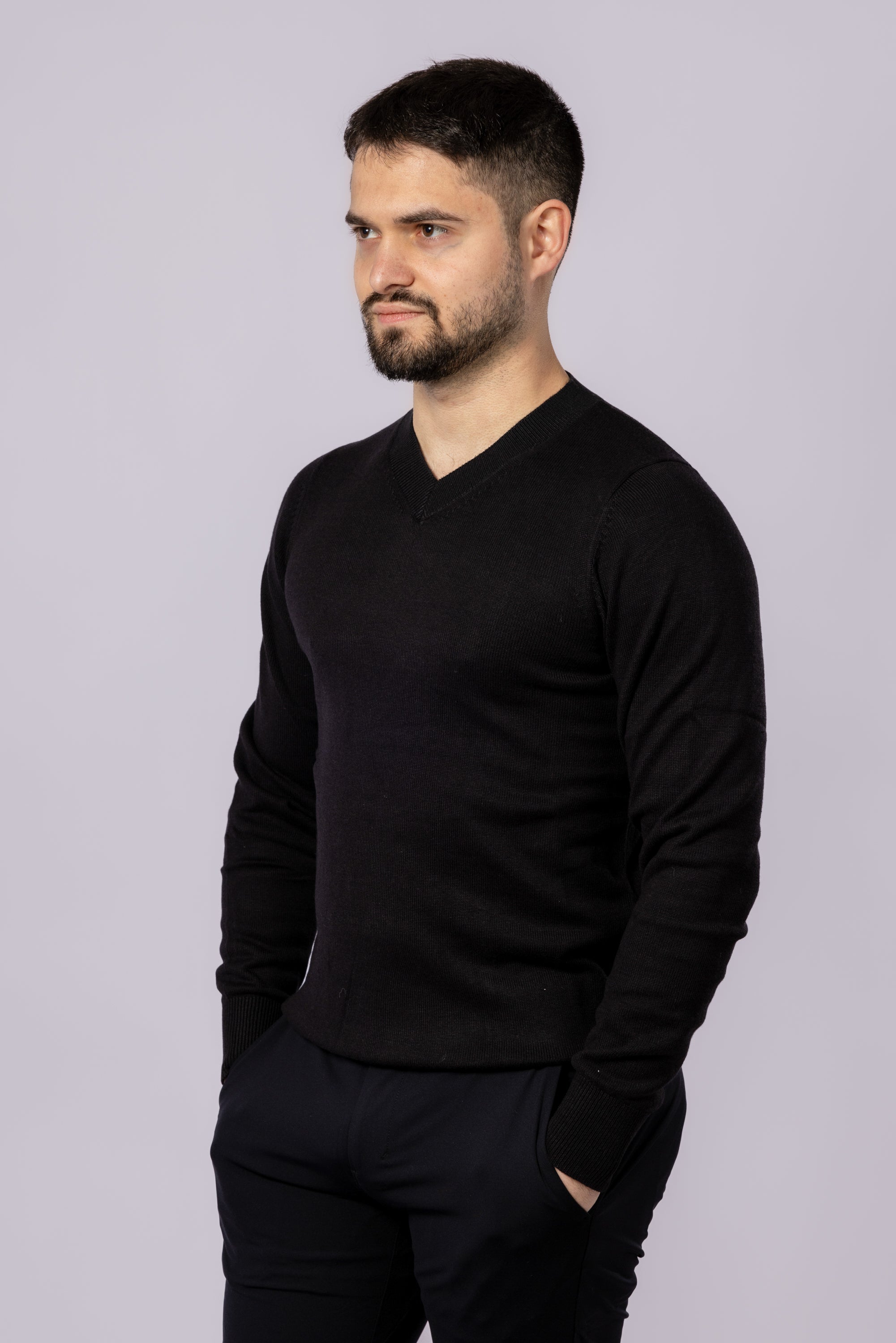 V Neck Pullover Sweater - Atica Man