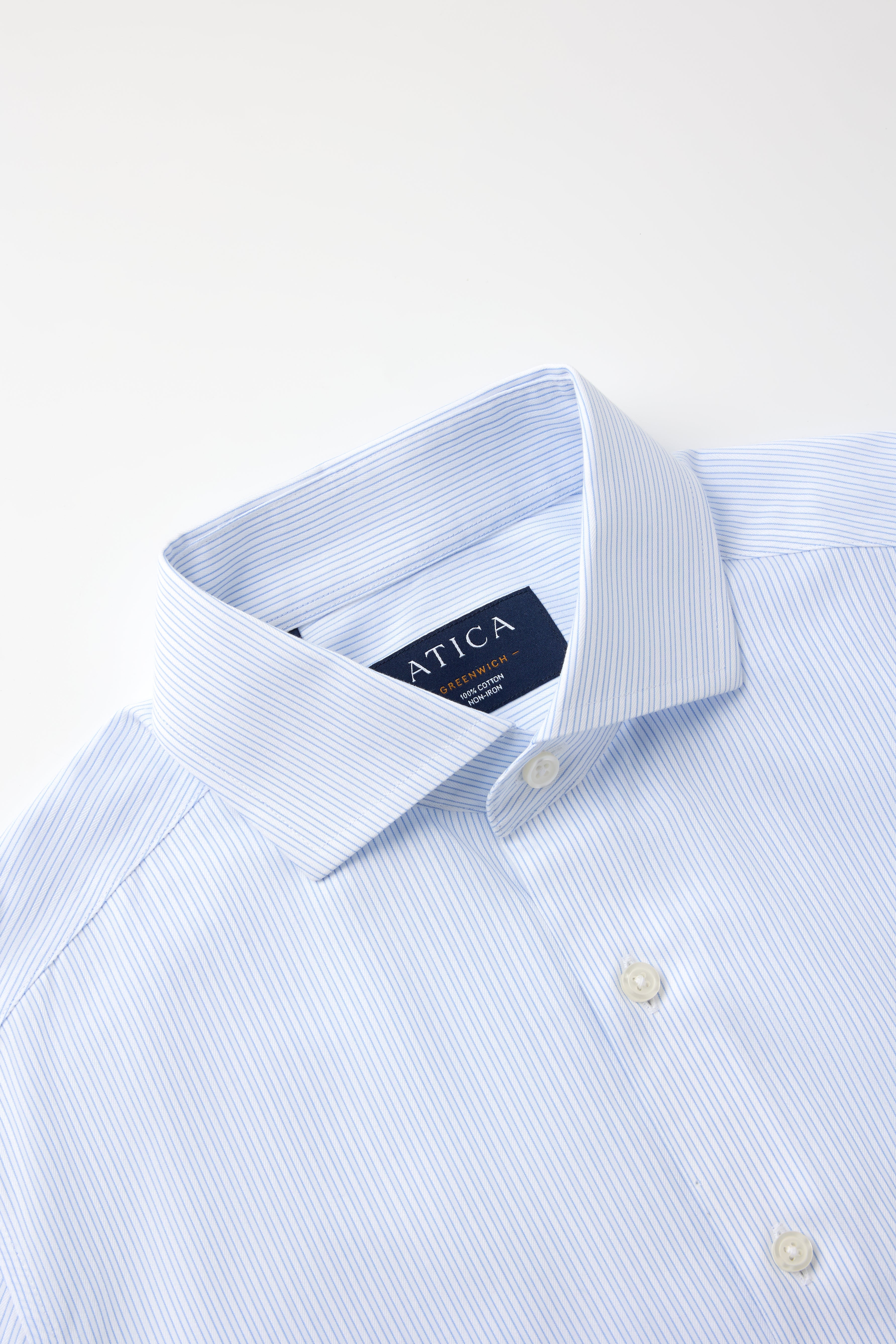 Greenwich Light Blue Textured Stripe Shirt