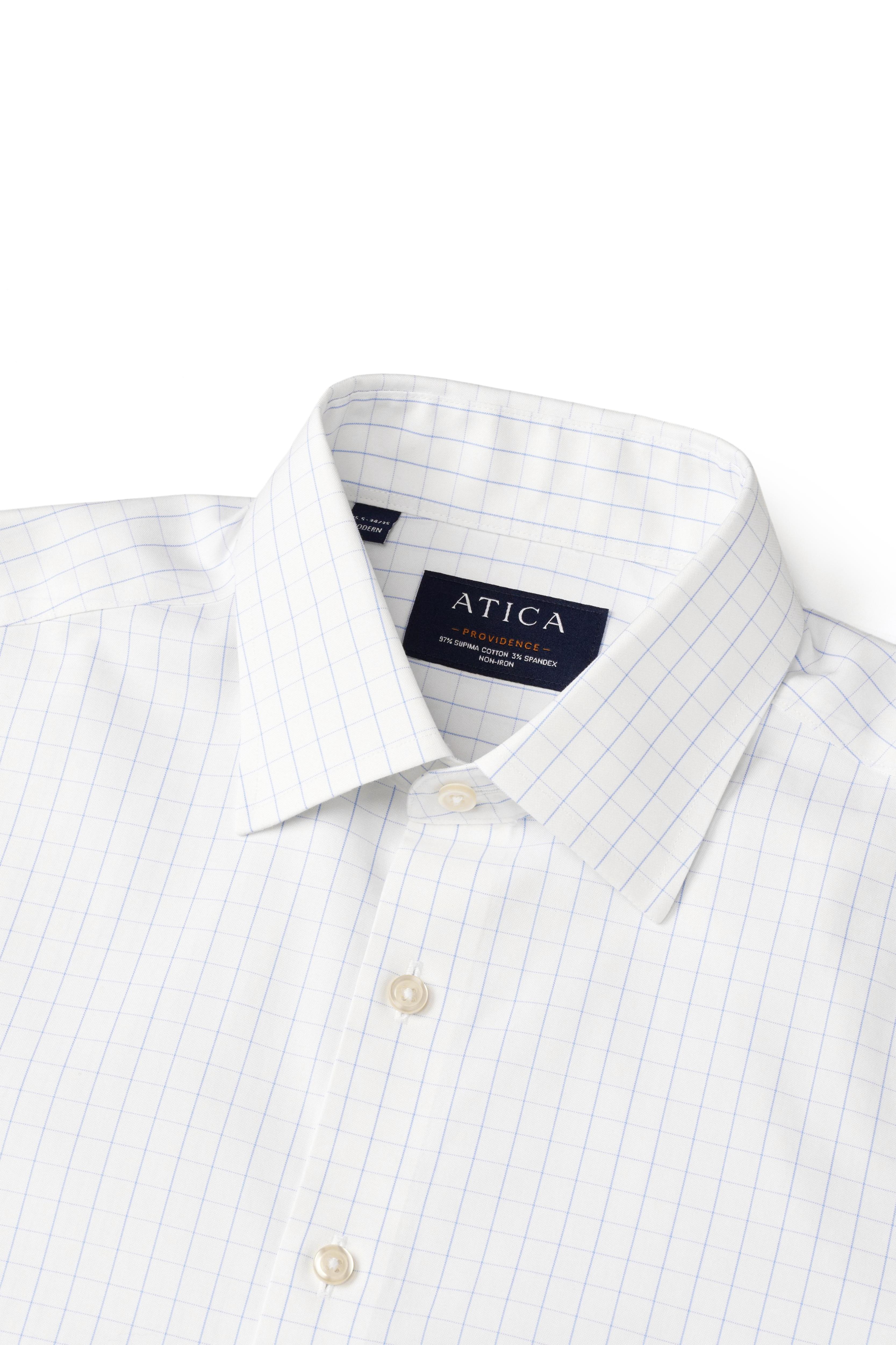 Providence Light Blue Windowpane Shirt - Atica Man