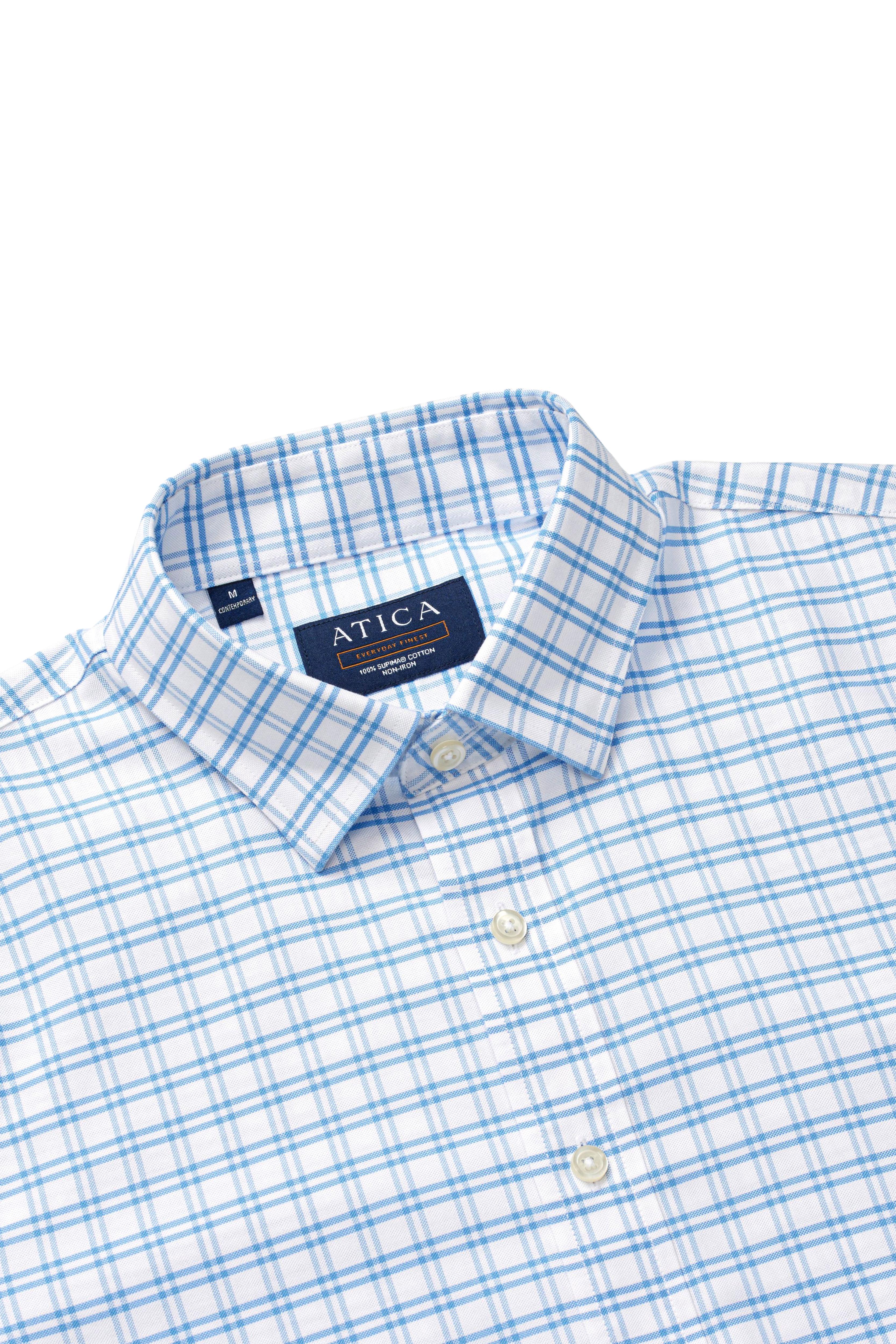 EVERYDAY Light Blue Grid Shirt - Atica Man
