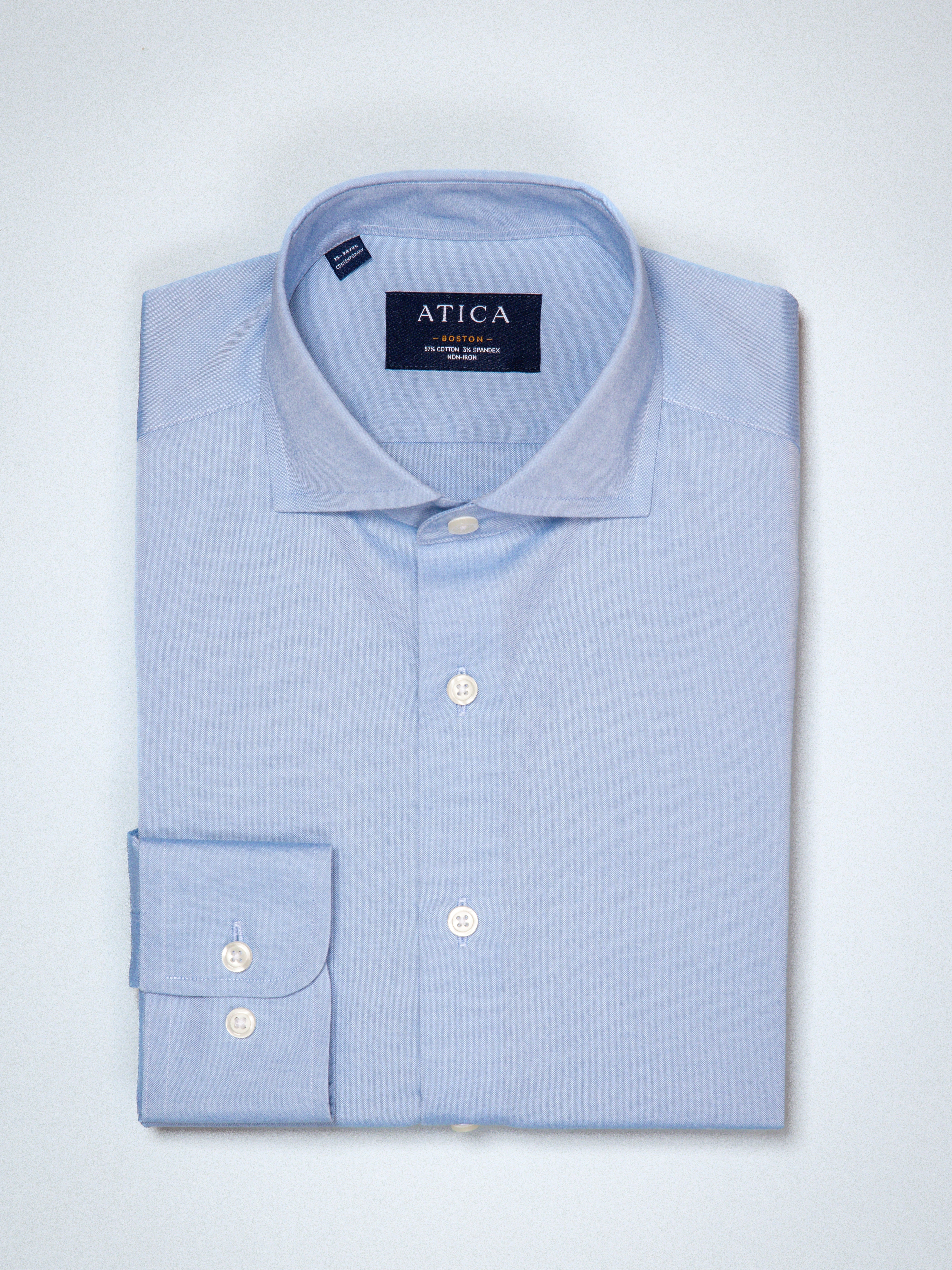 Boston Blue Pinpoint Shirt - Atica Man