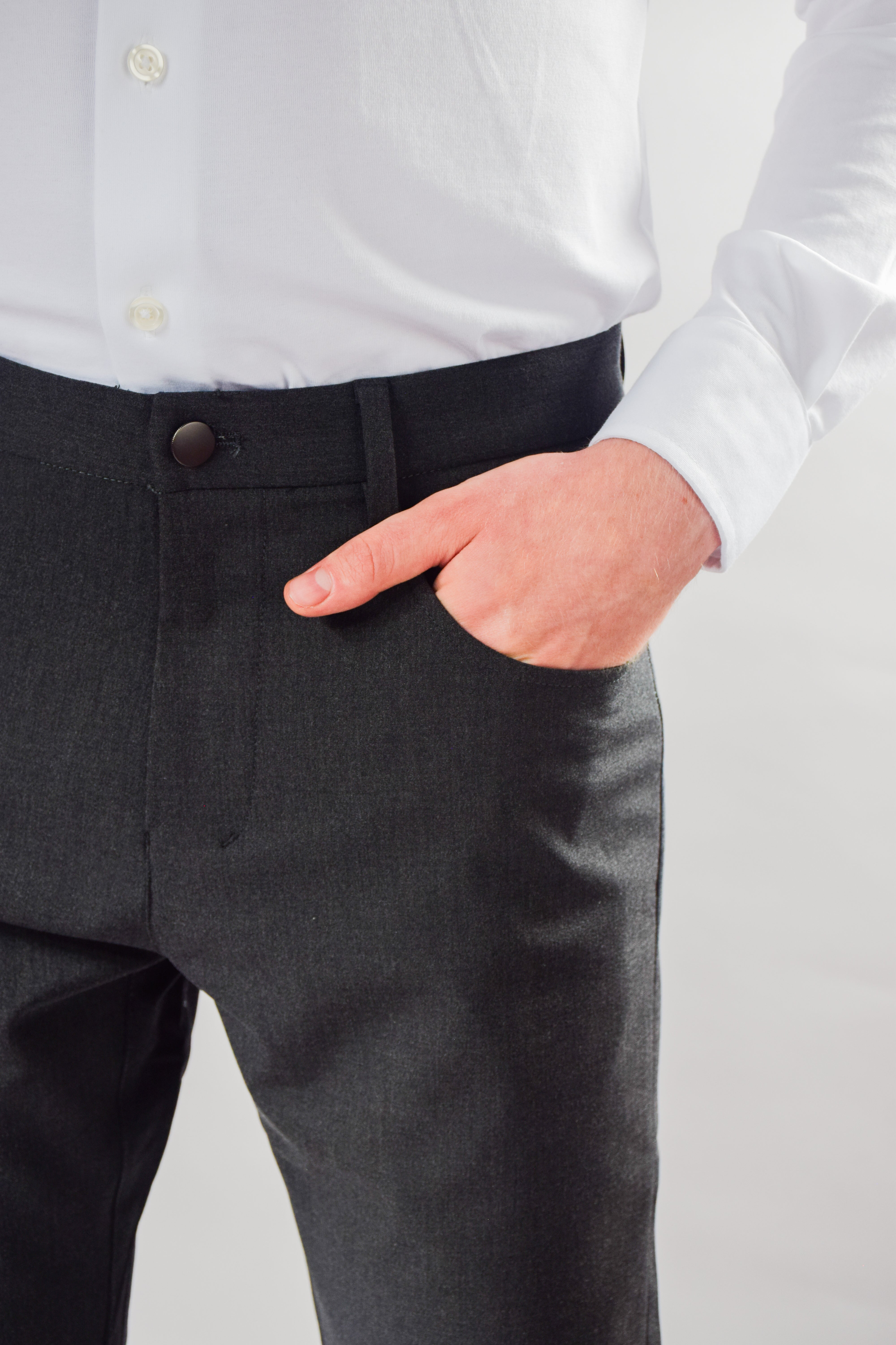 Essential Stretch Charcoal Pants | Super Slim - Atica Man