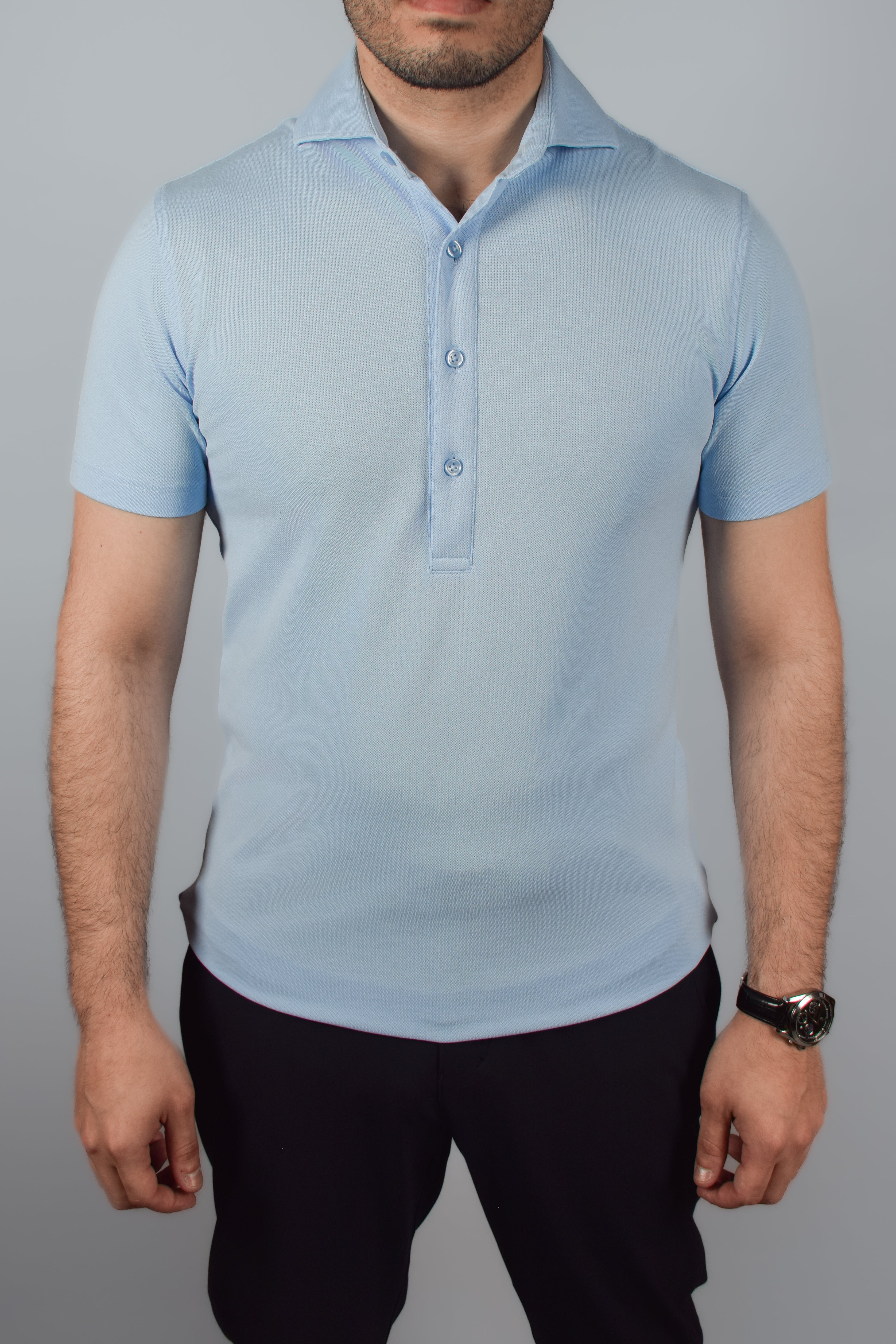 Dress Collar Performance Polo - Sky Blue - Atica Man