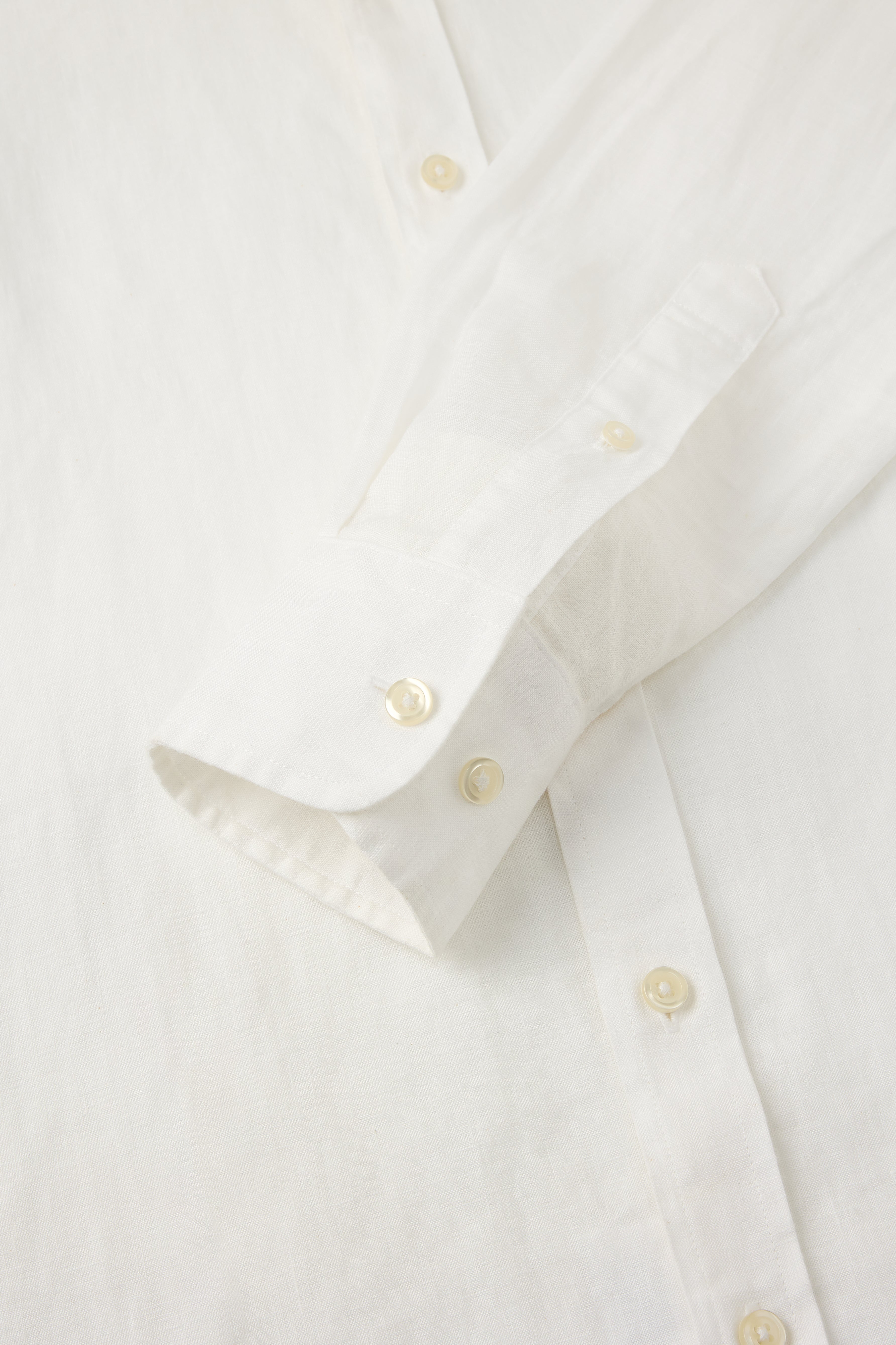 Everyday White Long Sleeve Linen Shirt - Atica Man