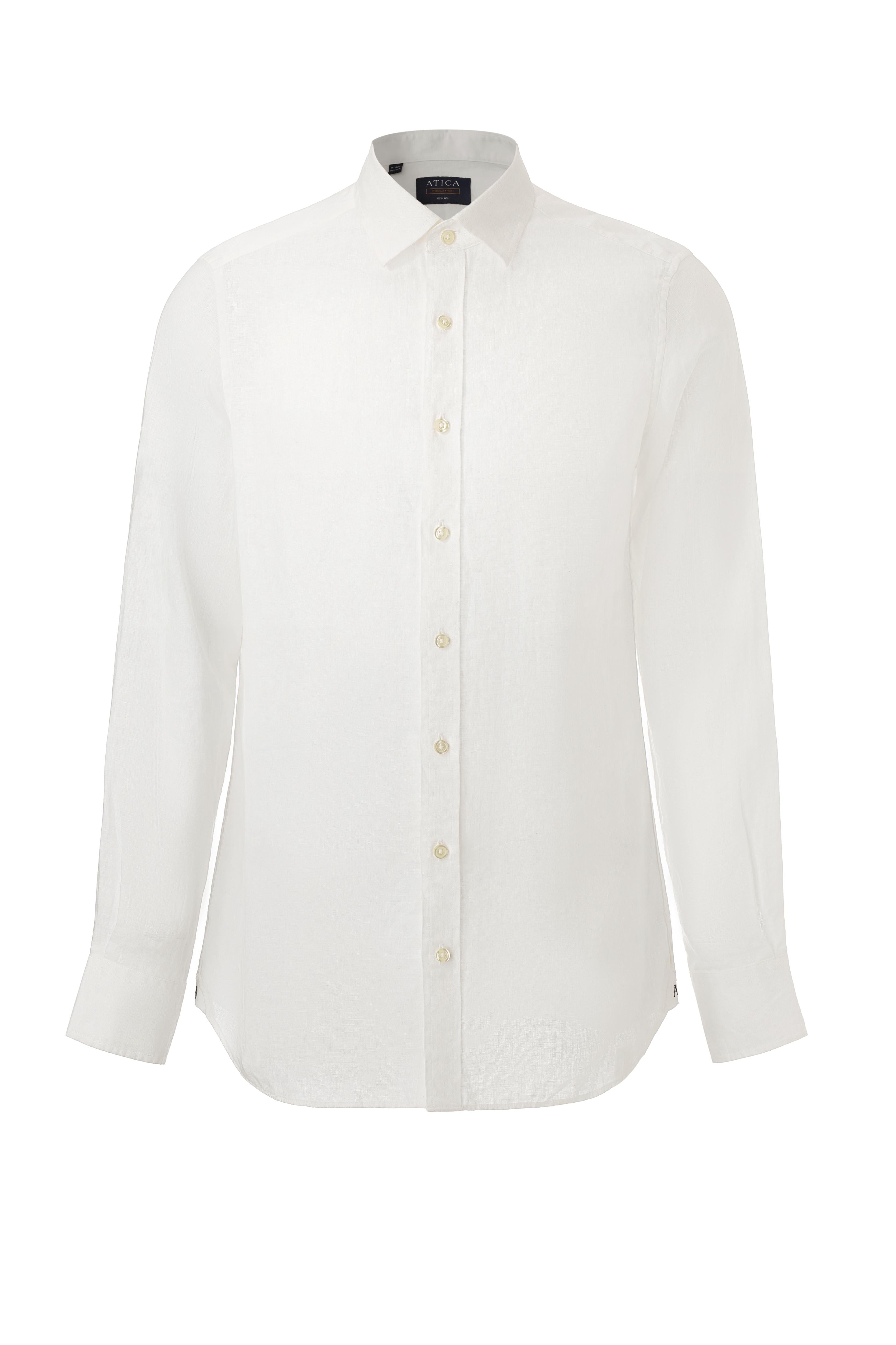 Everyday White Long Sleeve Linen Shirt - Atica Man