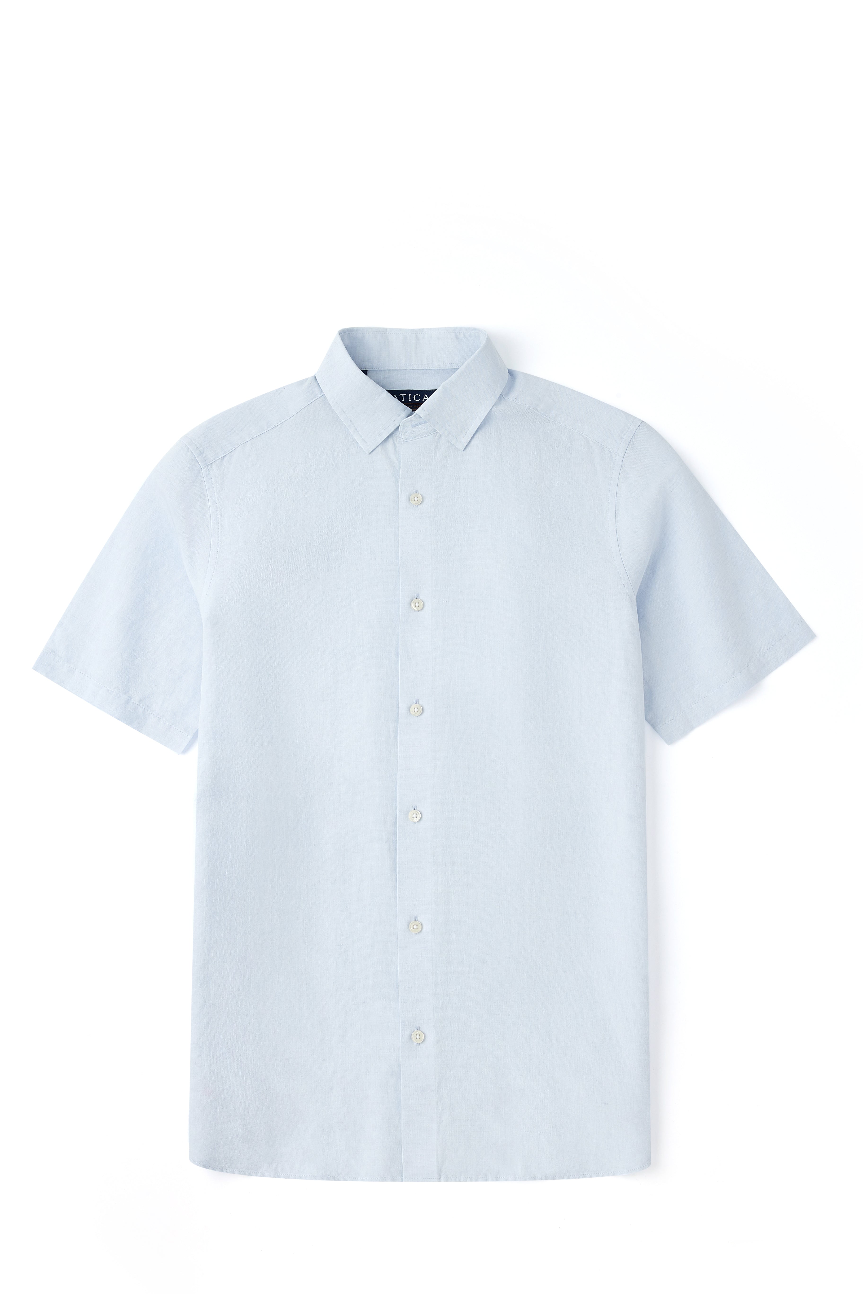 Sky Blue Short Sleeve Linen Shirt