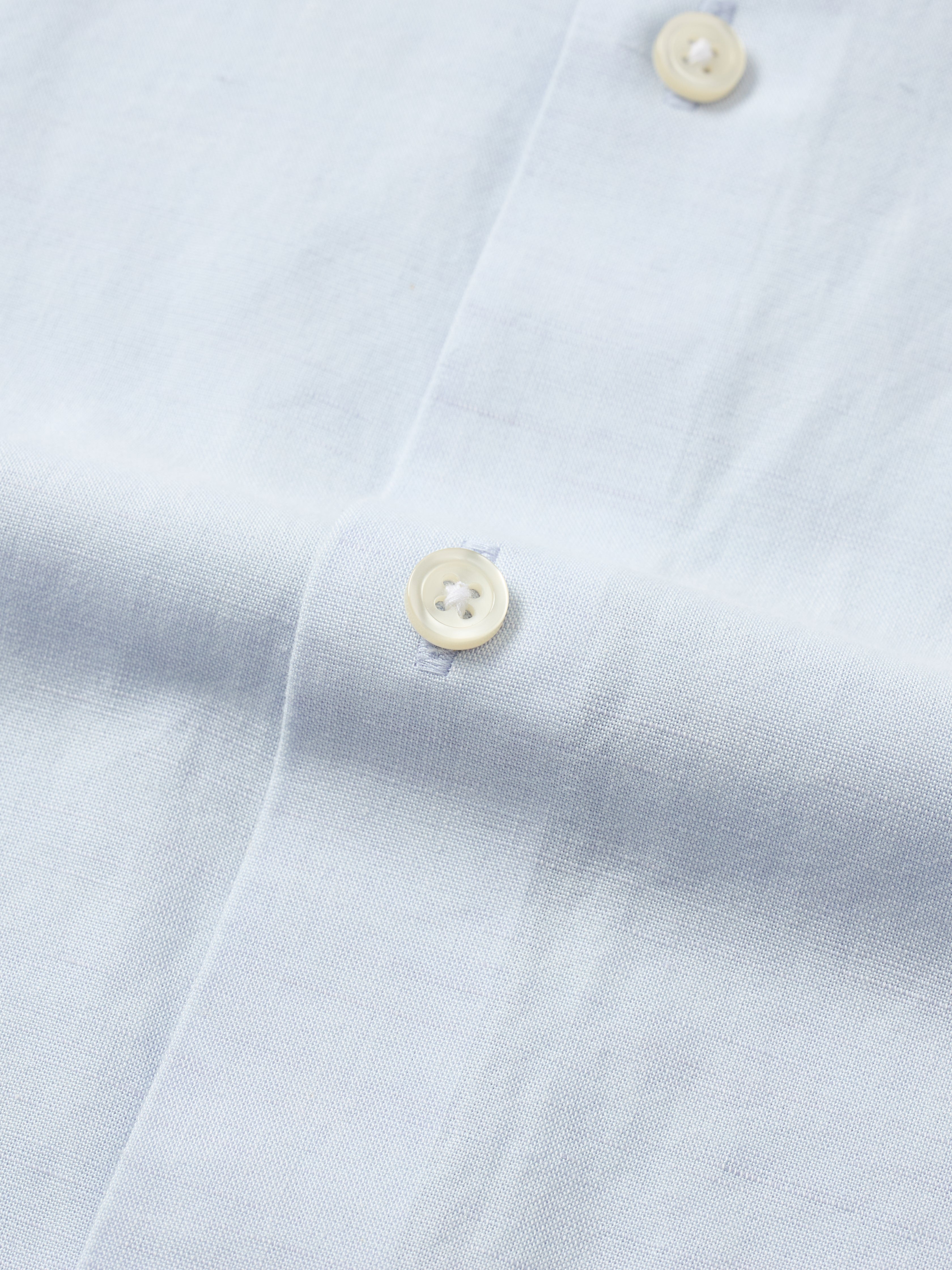 Sky Blue Short Sleeve Linen Shirt - Atica Man