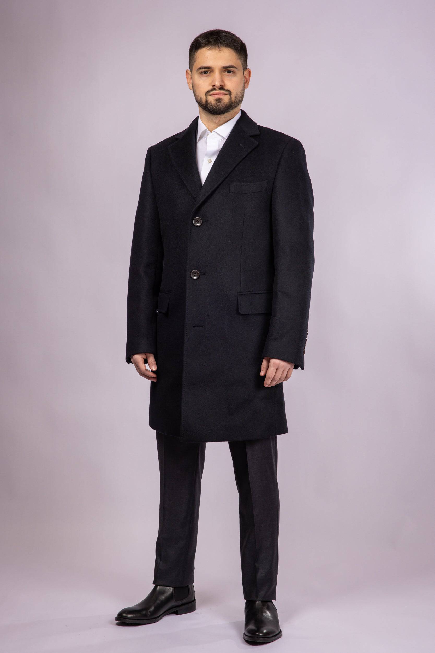 Classic Wool Overcoat - Black - Atica Man