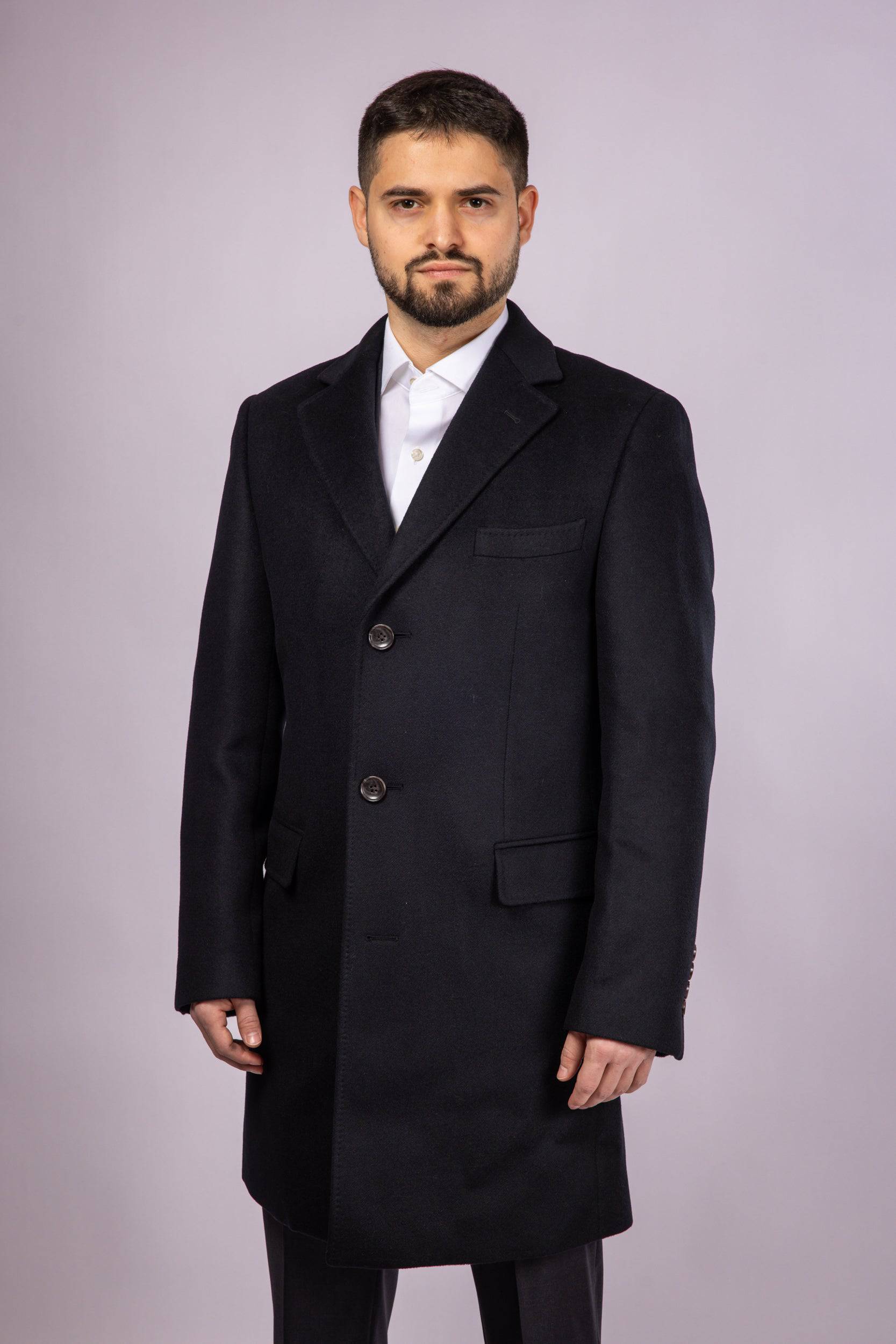 Classic Wool Overcoat - Black - Atica Man