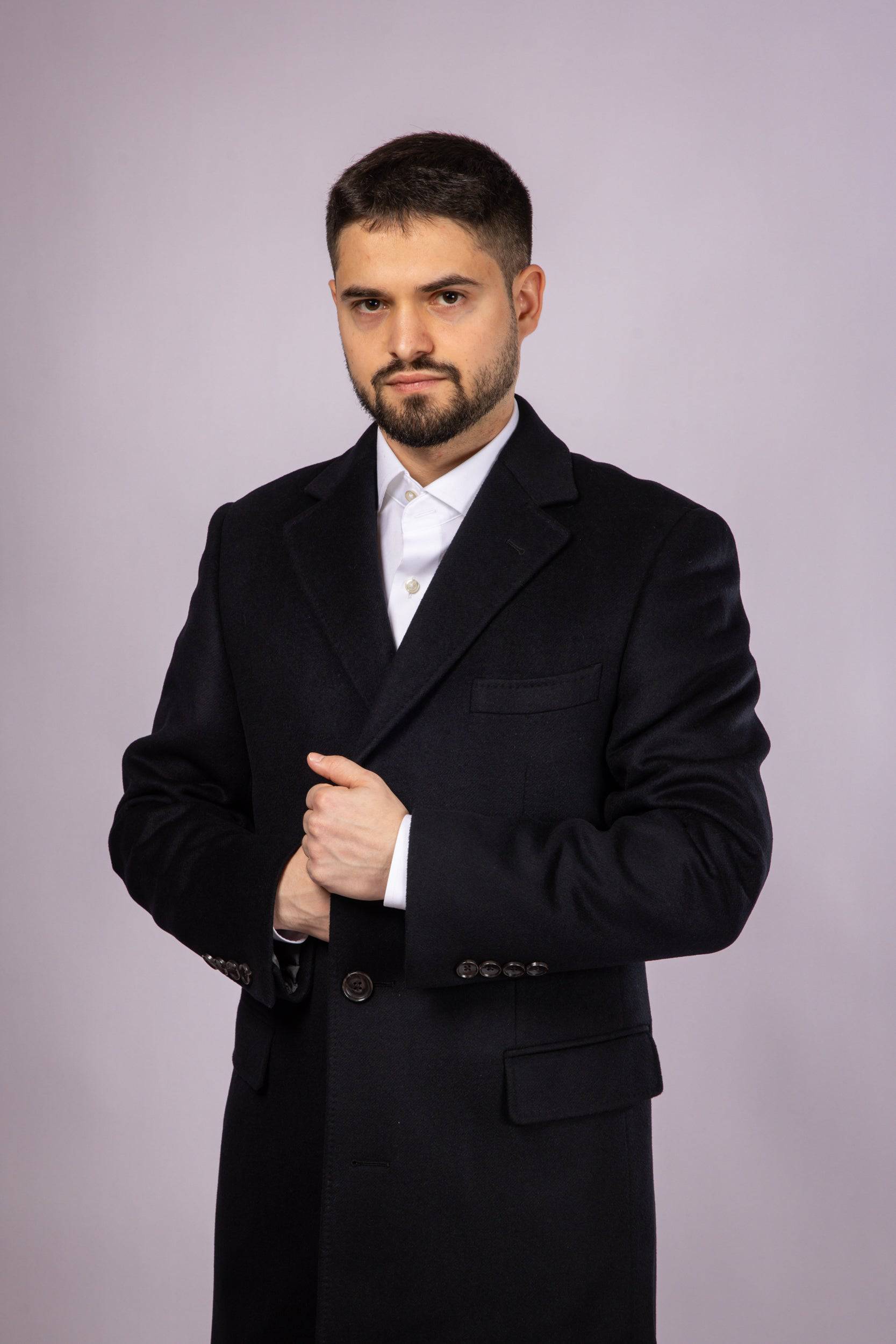 Classic Wool Overcoat - Black - Atica Man