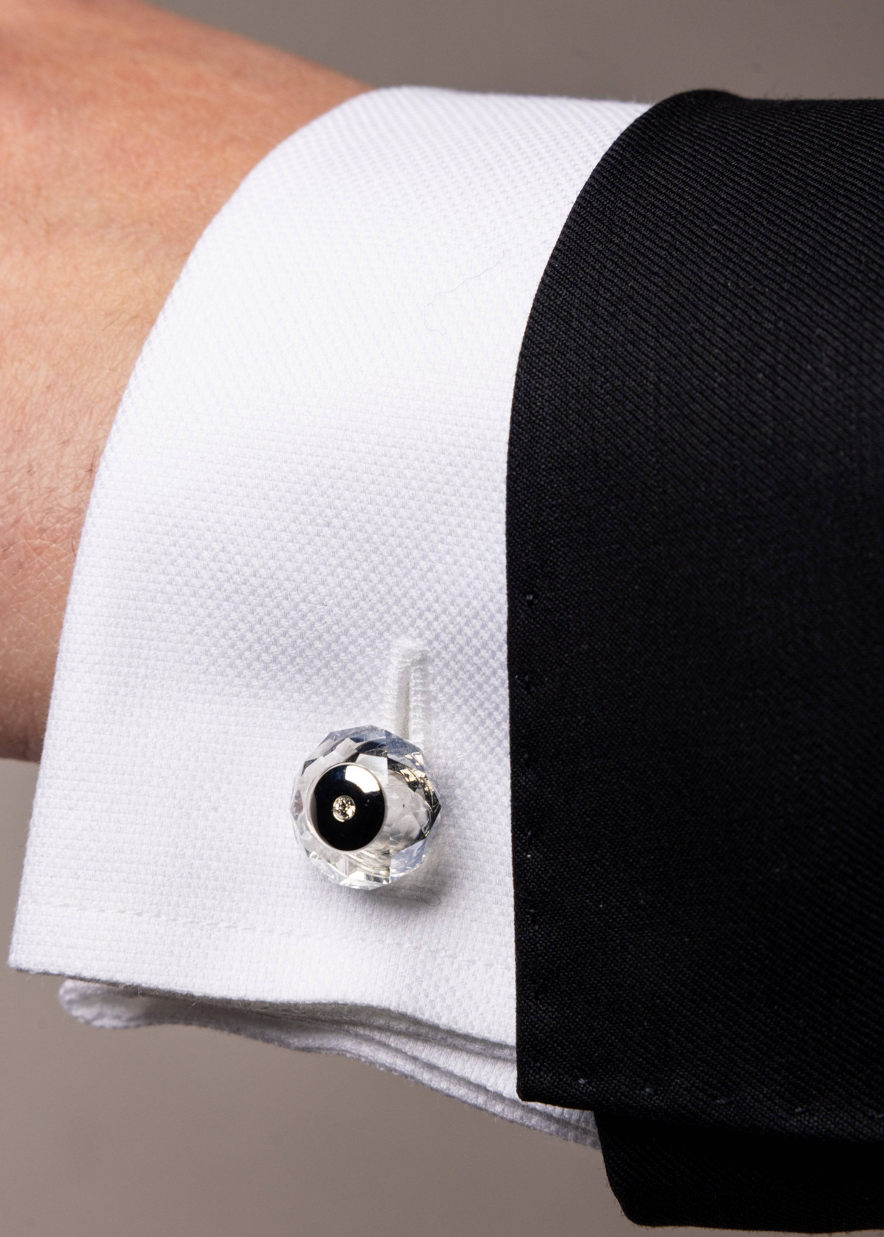 Crystal Knob Cufflinks - Atica Man