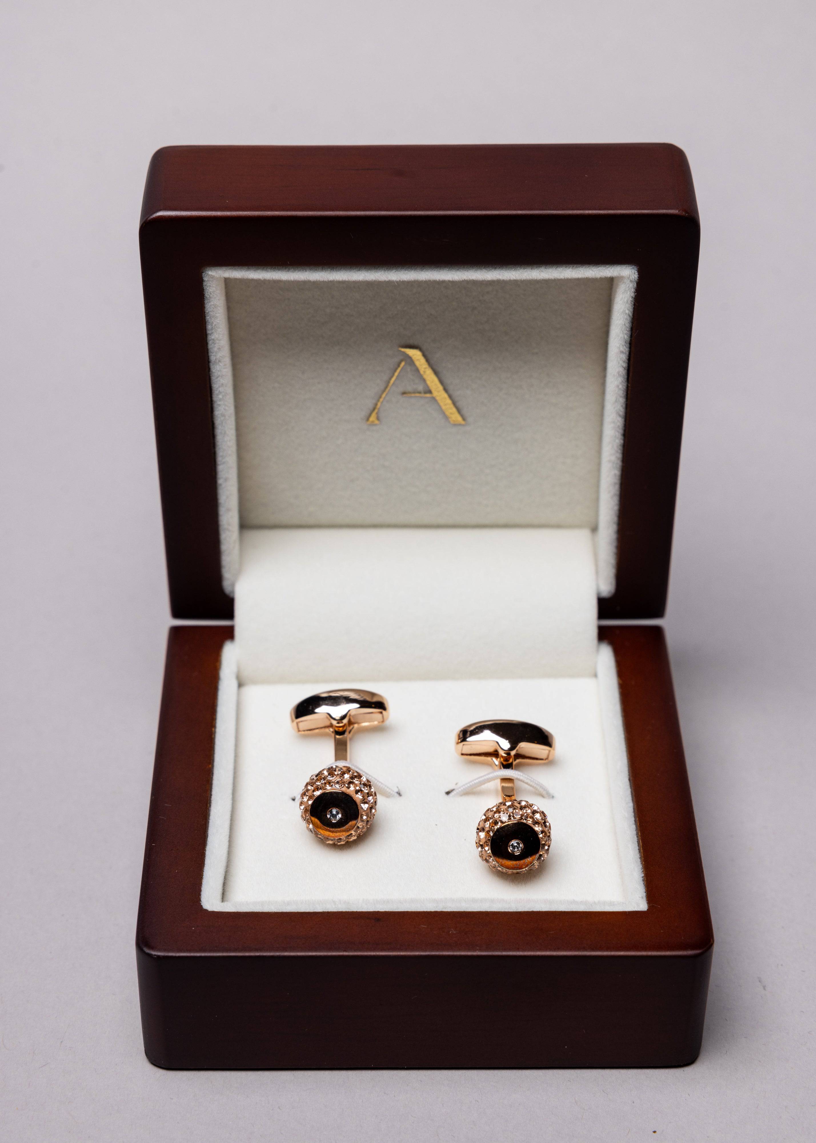 Crystal Knob Cufflinks - Atica Man