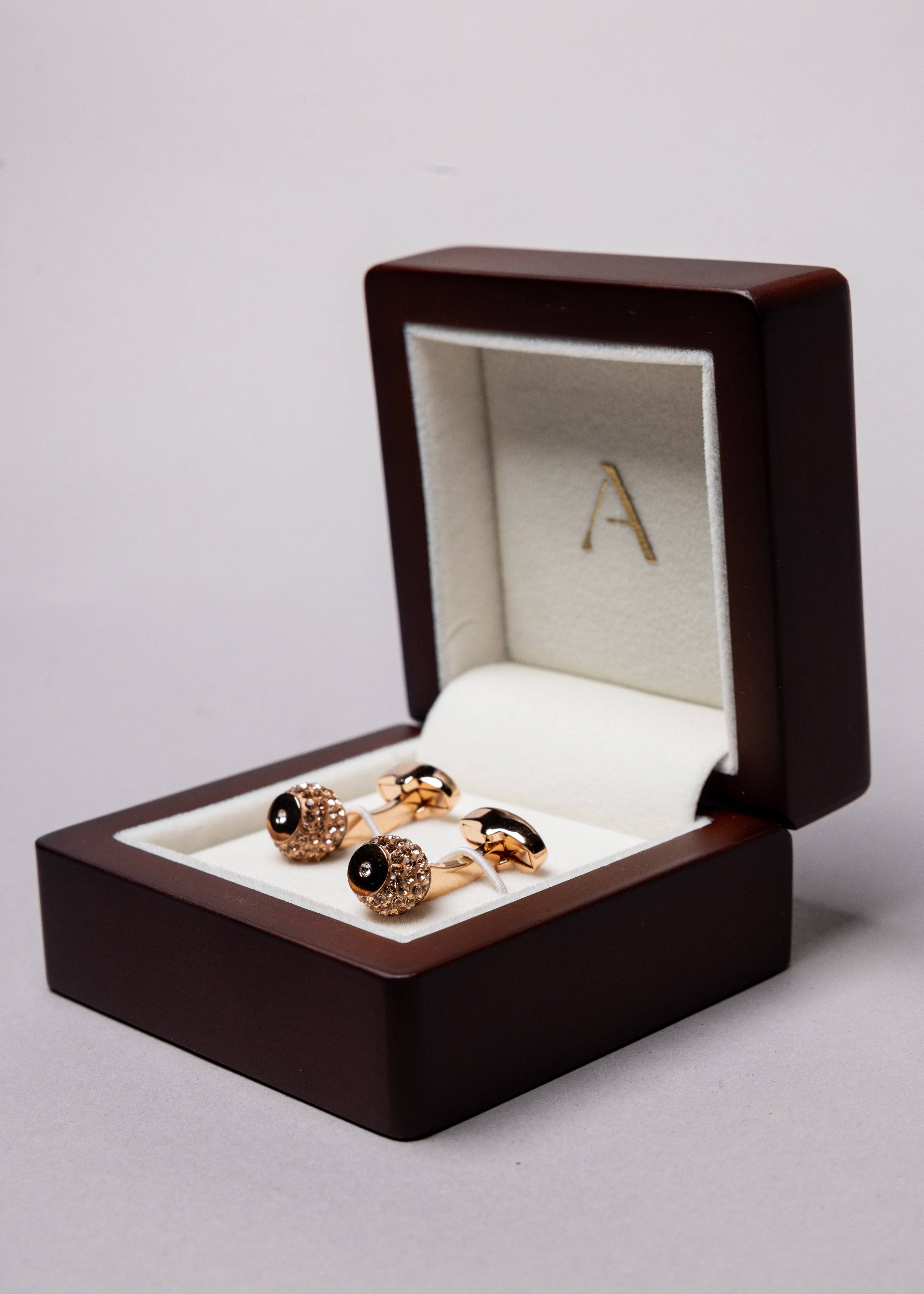 Crystal Knob Cufflinks - Atica Man
