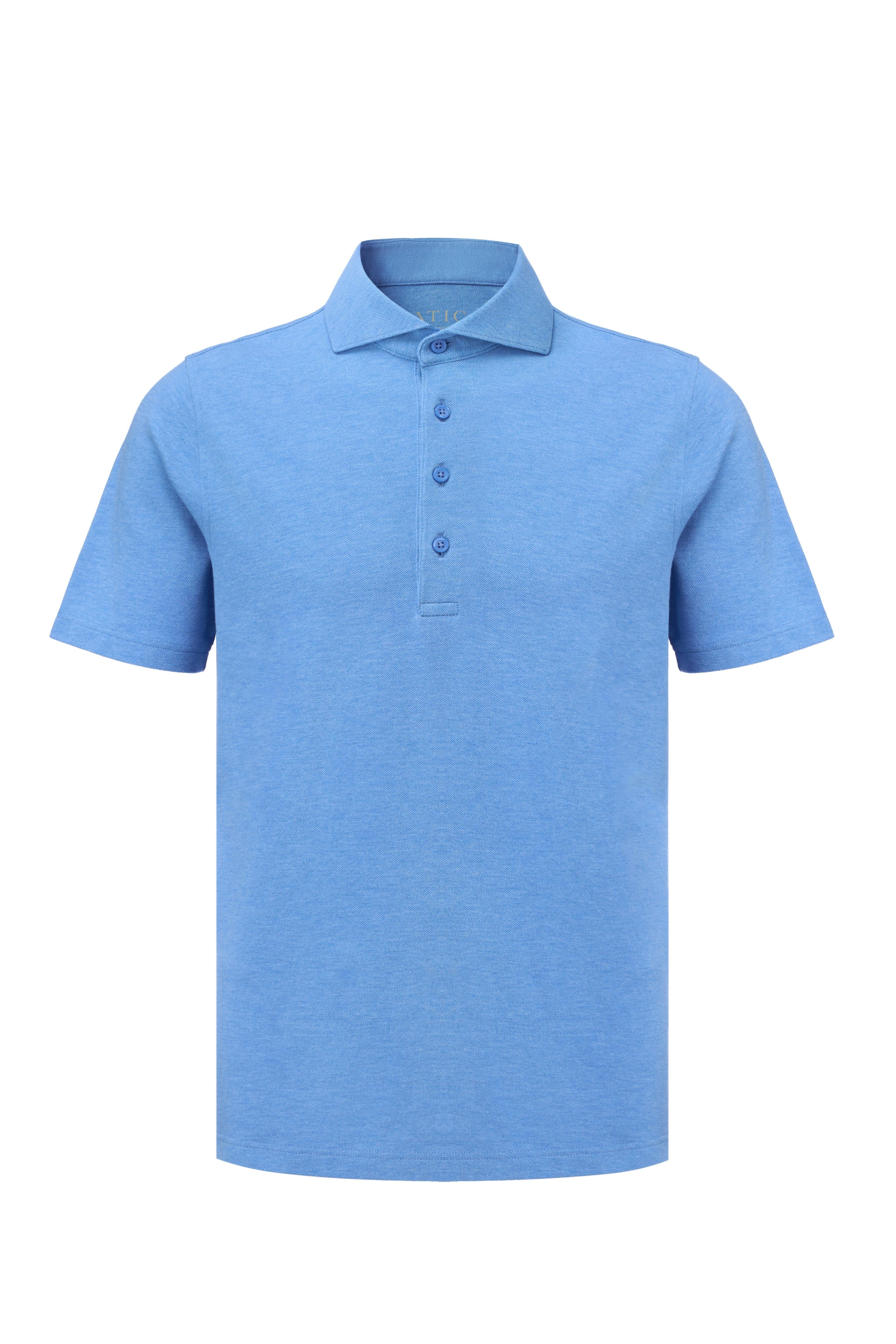 Heather Sky Blue Dress Collar Performance Polo - Atica Man