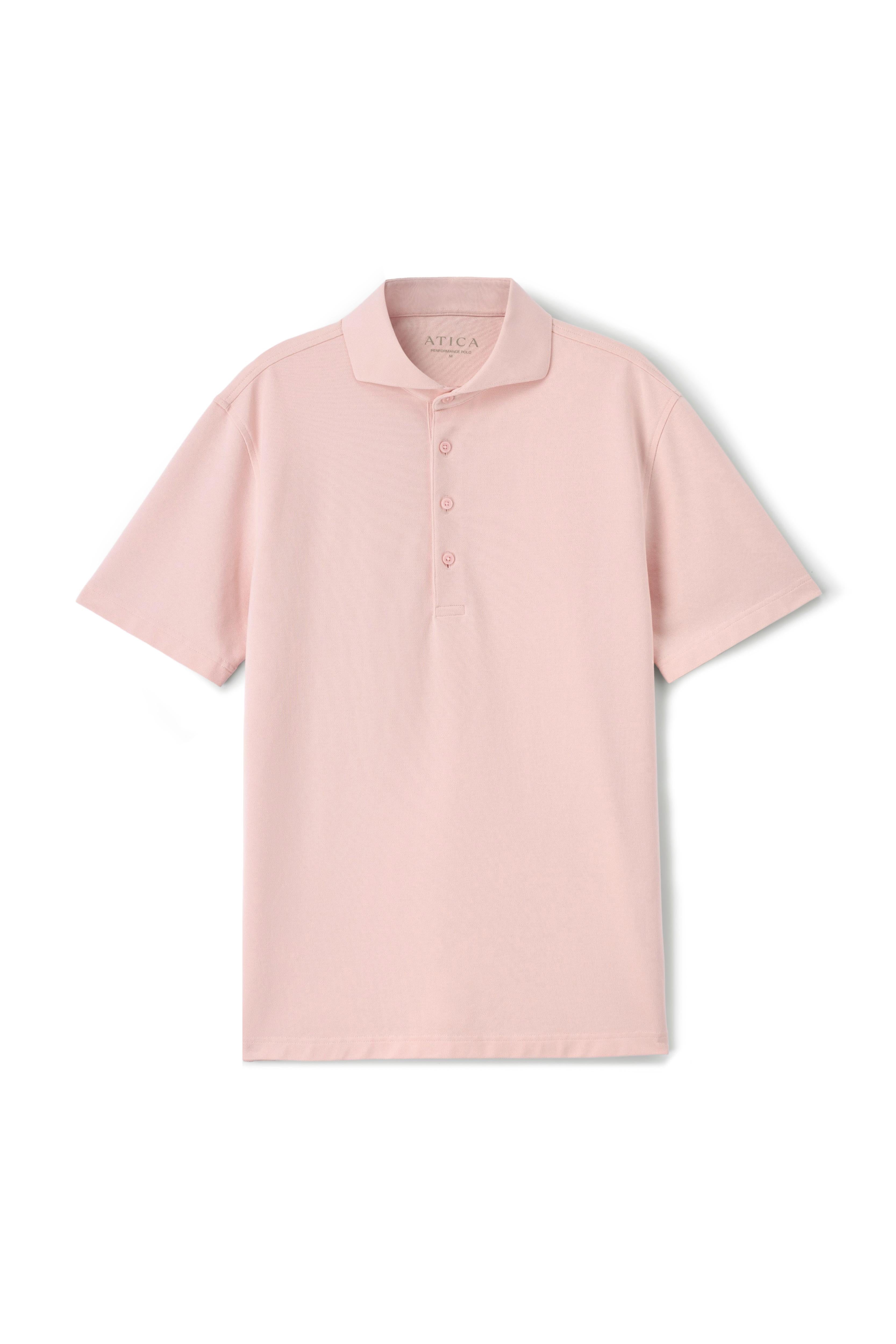 Peach Dress Collar Buttonless Polo - Atica Man