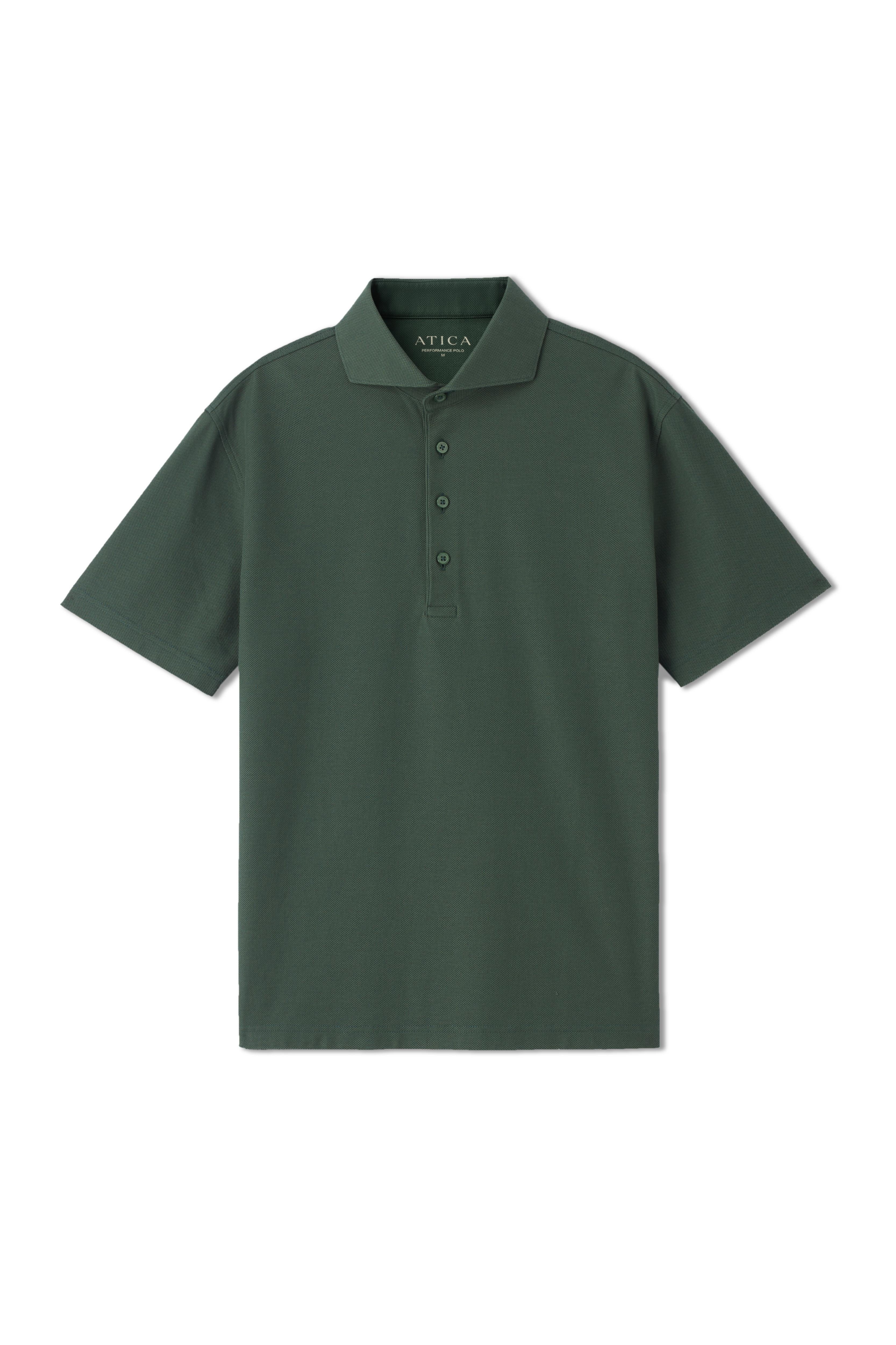Forest Green Dress Collar Performance Polo - Atica Man