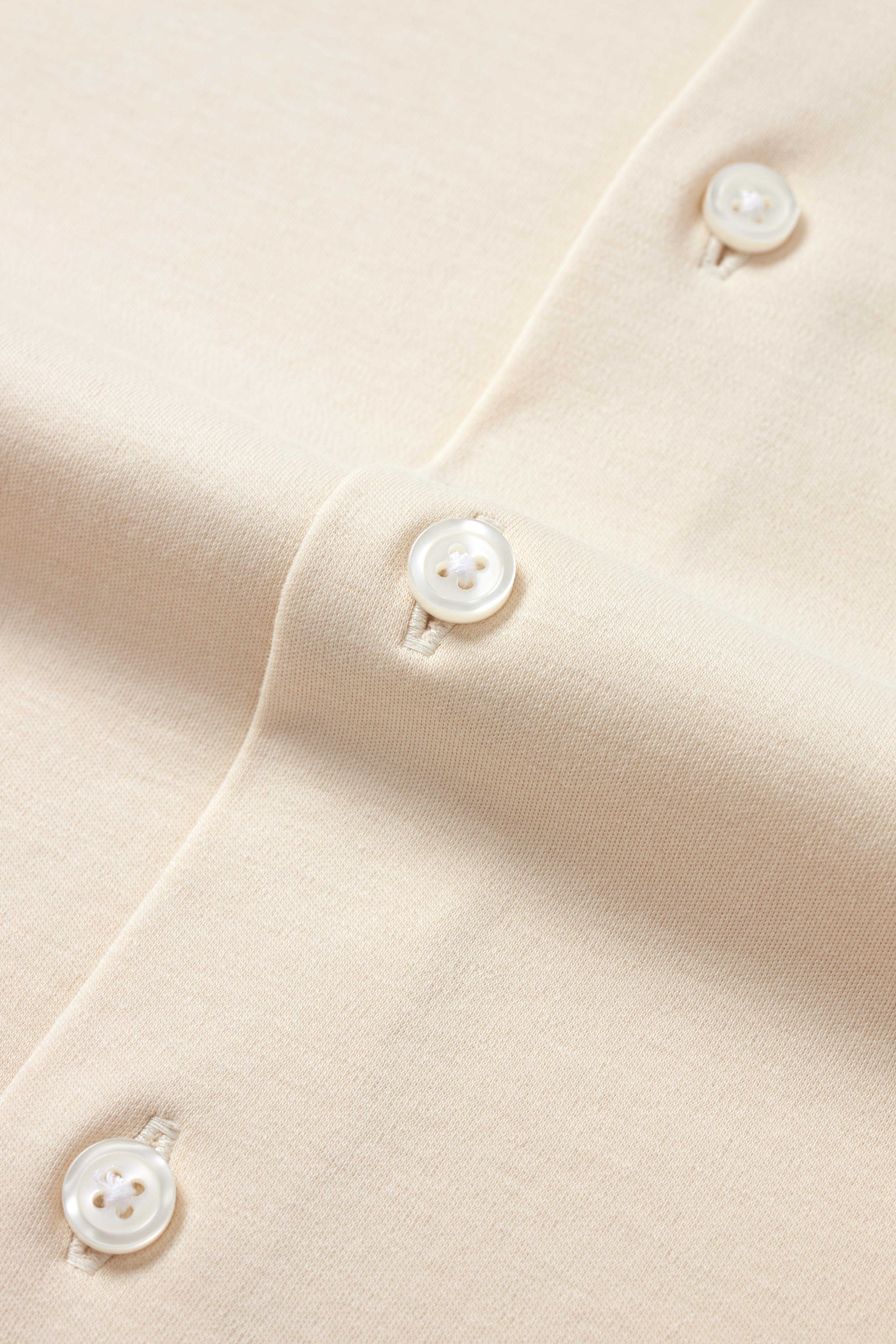 Short Sleeve Button Down Knit Shirt - Ivory - Atica Man