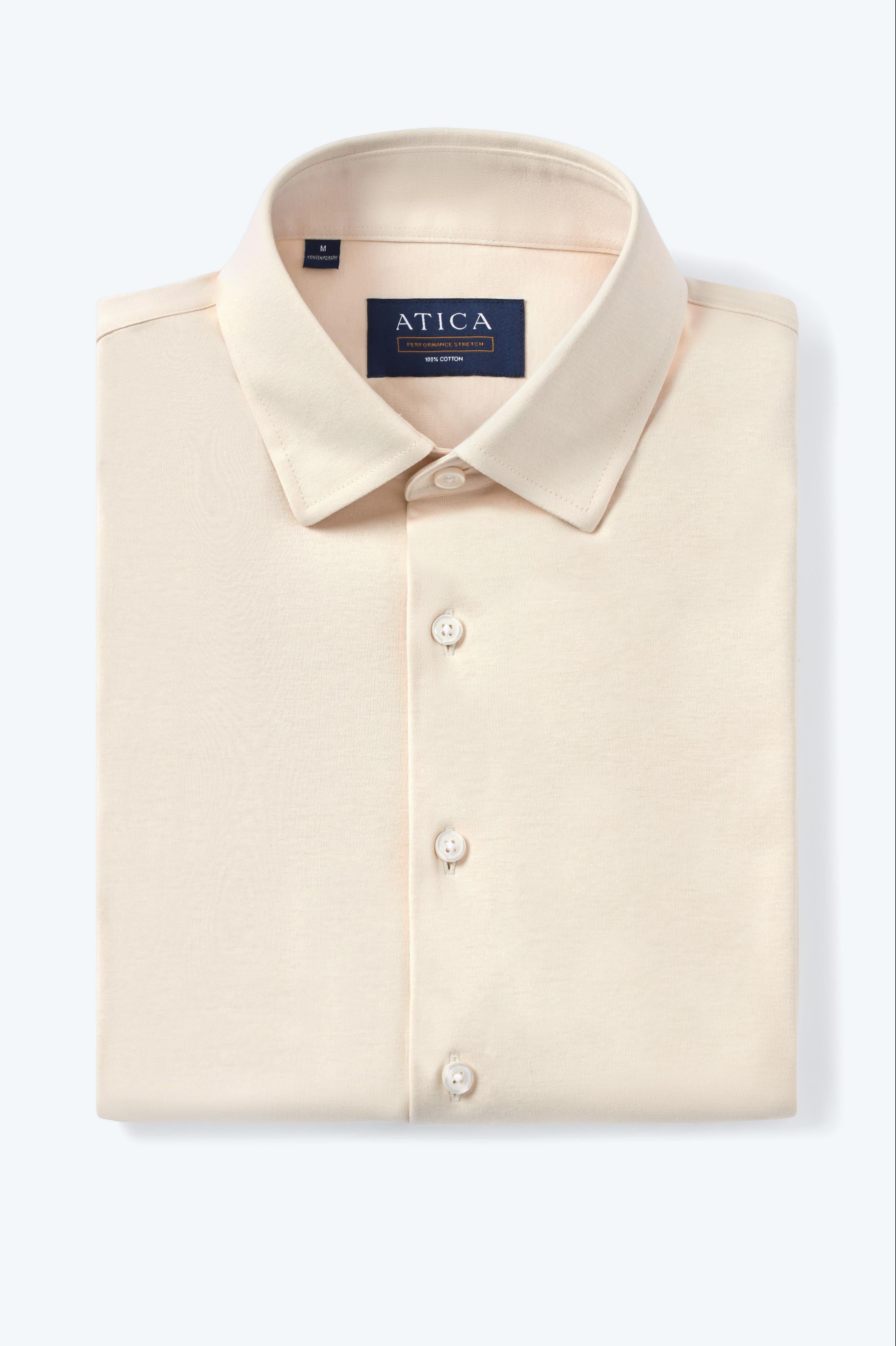 Short Sleeve Button Down Knit Shirt - Ivory - Atica Man