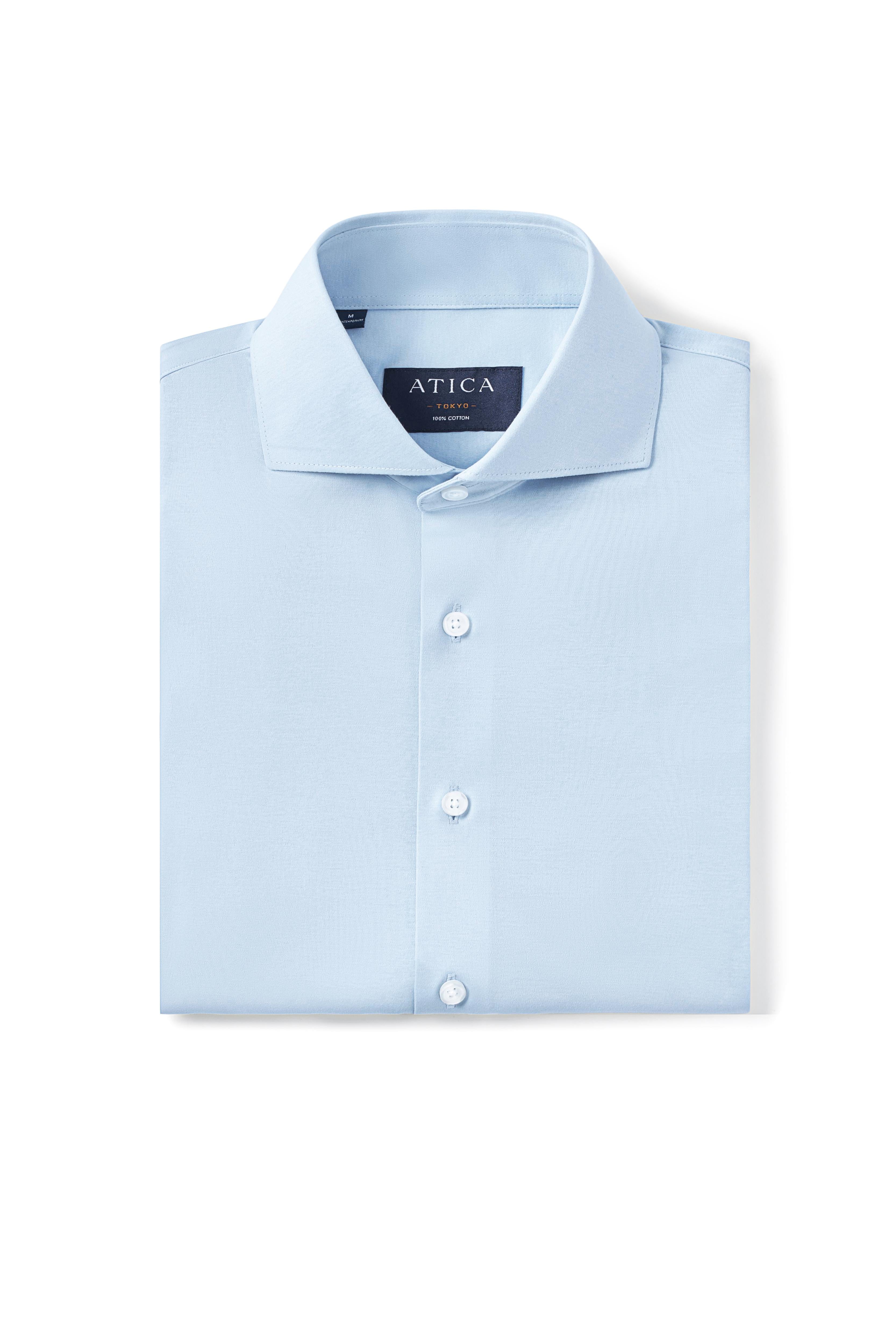 Tokyo Short Sleeve Knit Shirt Sky Blue - Atica Man