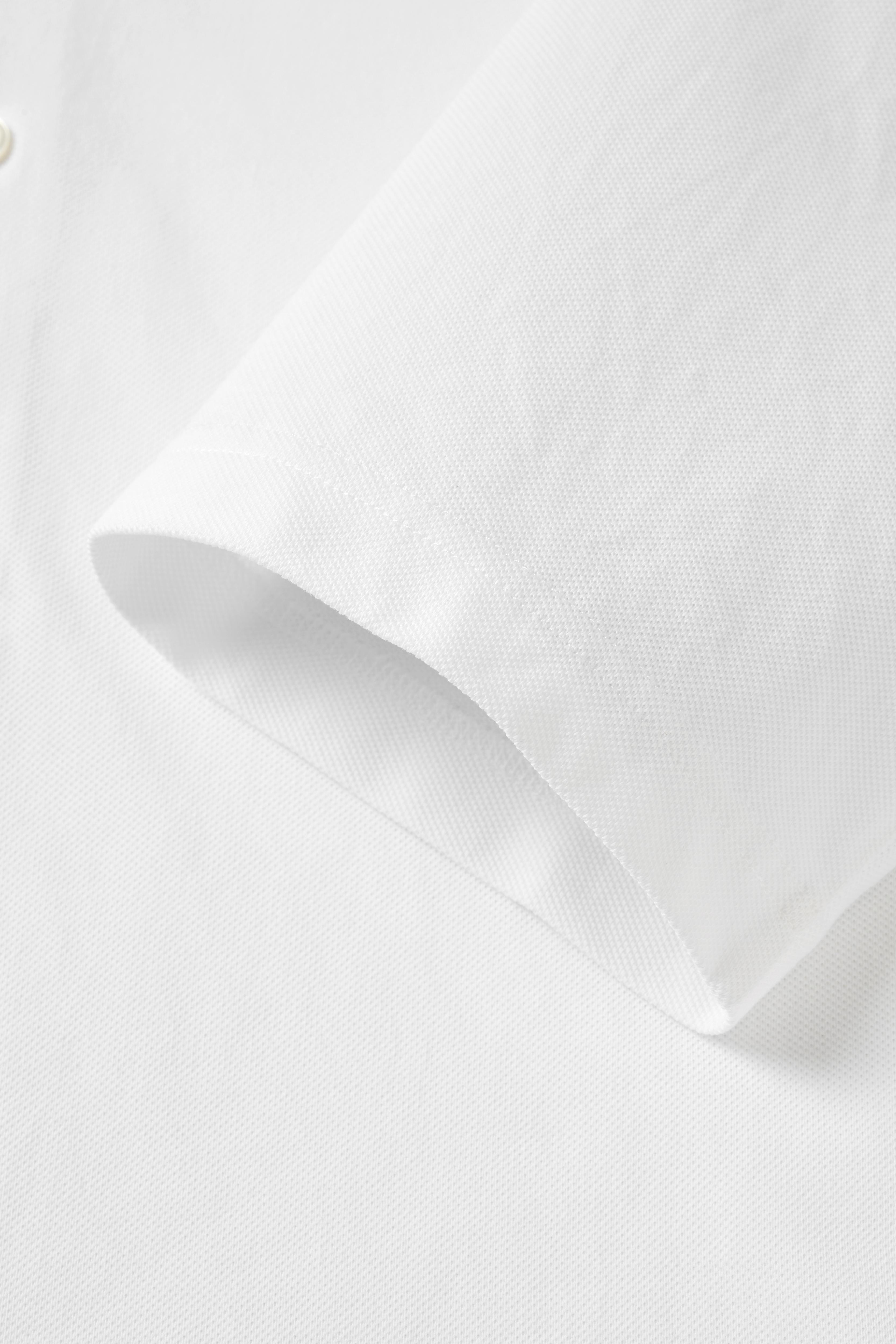 Renewed White Dress Collar Performance Short Sleeve Polo - Atica Man