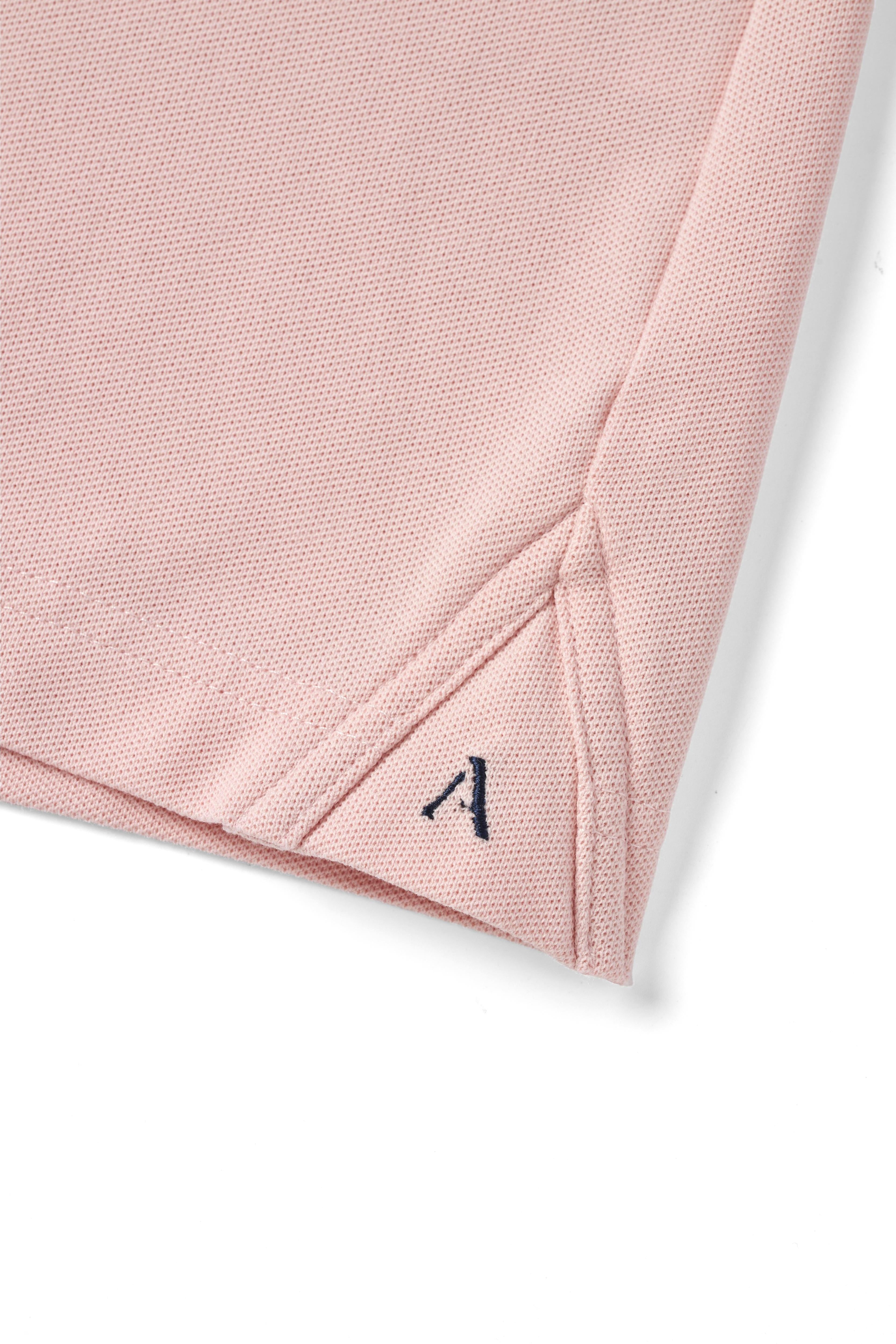 Peach Dress Collar Buttonless Polo - Atica Man
