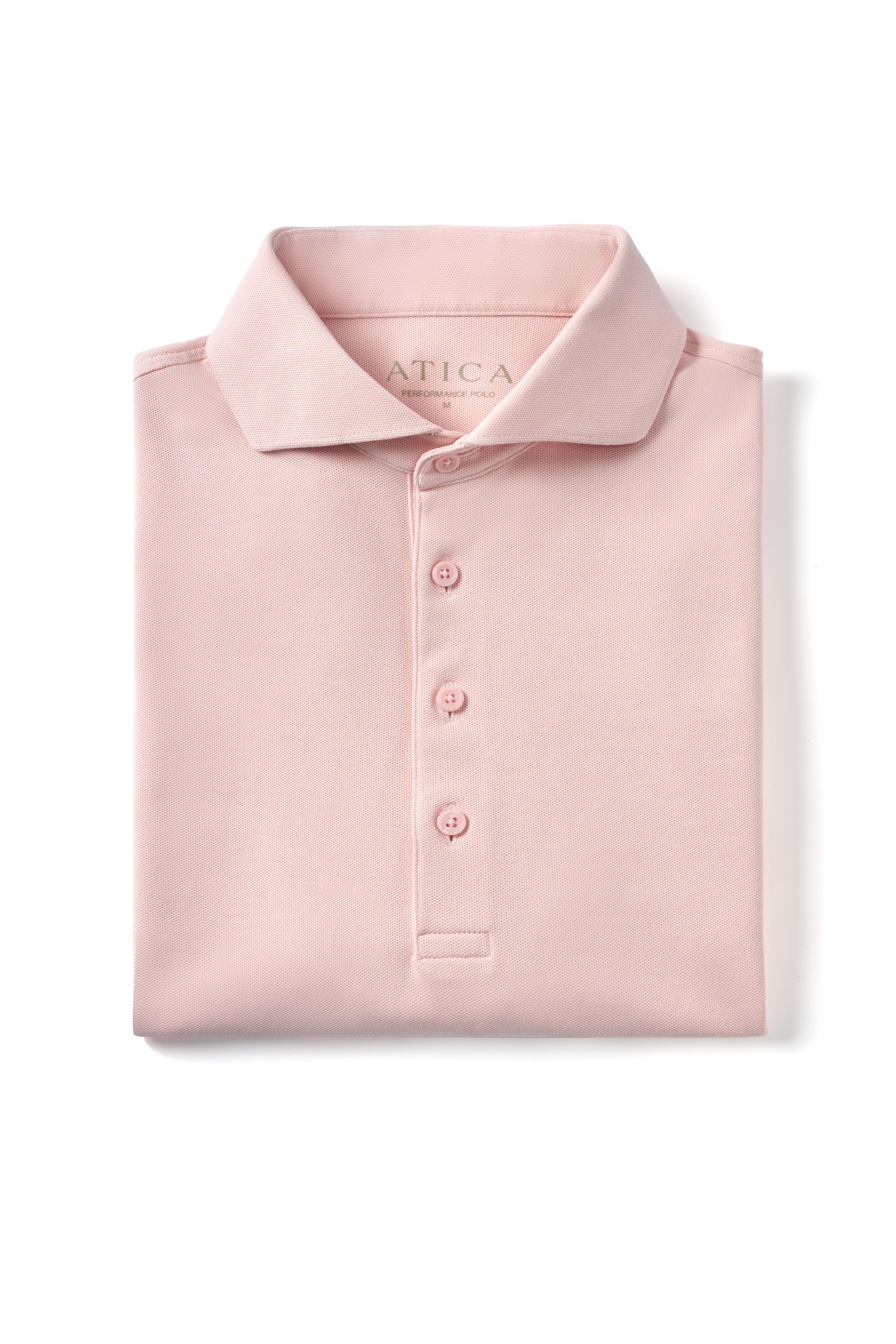 Peach Dress Collar Buttonless Polo - Atica Man