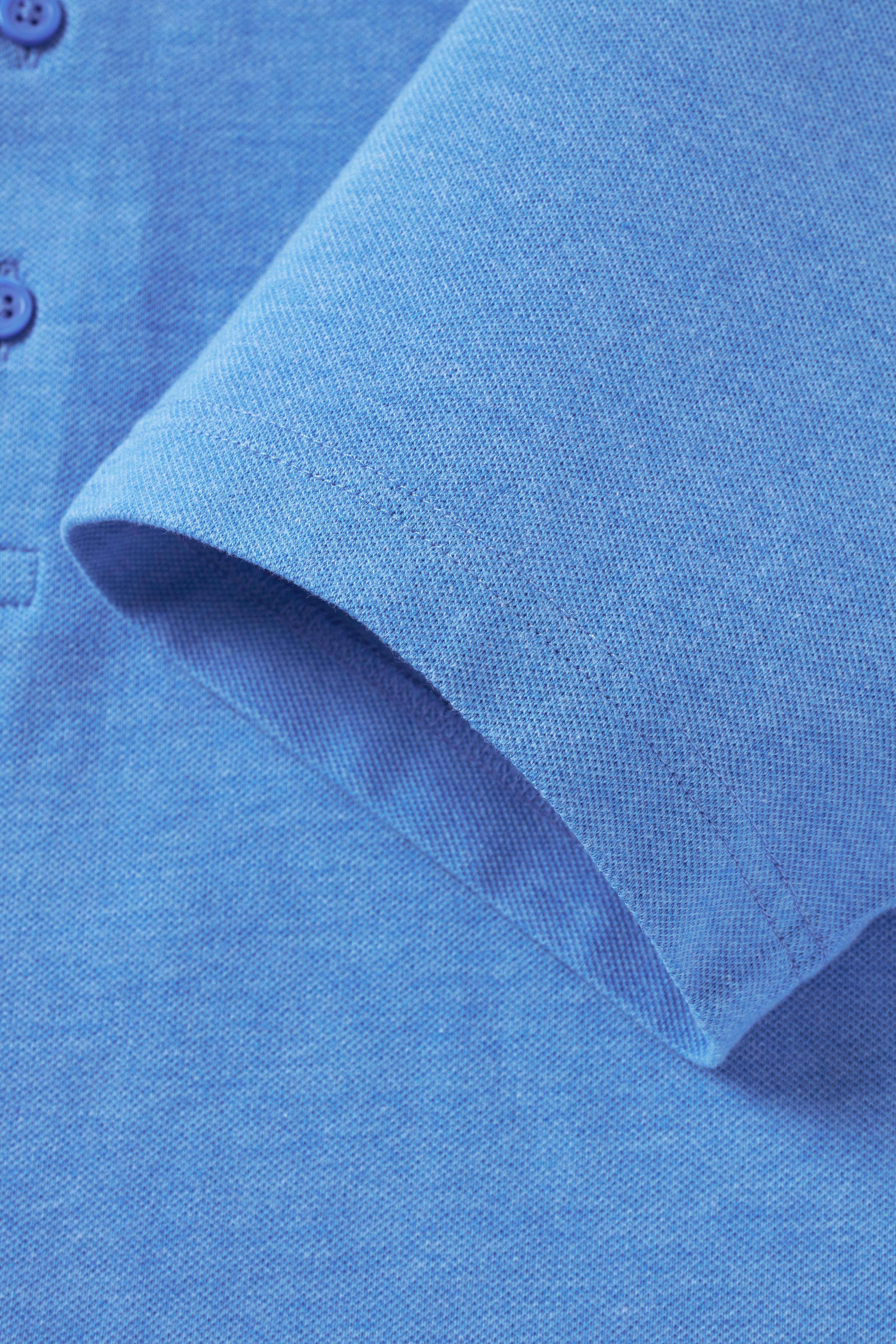 Heather Sky Blue Dress Collar Performance Polo - Atica Man