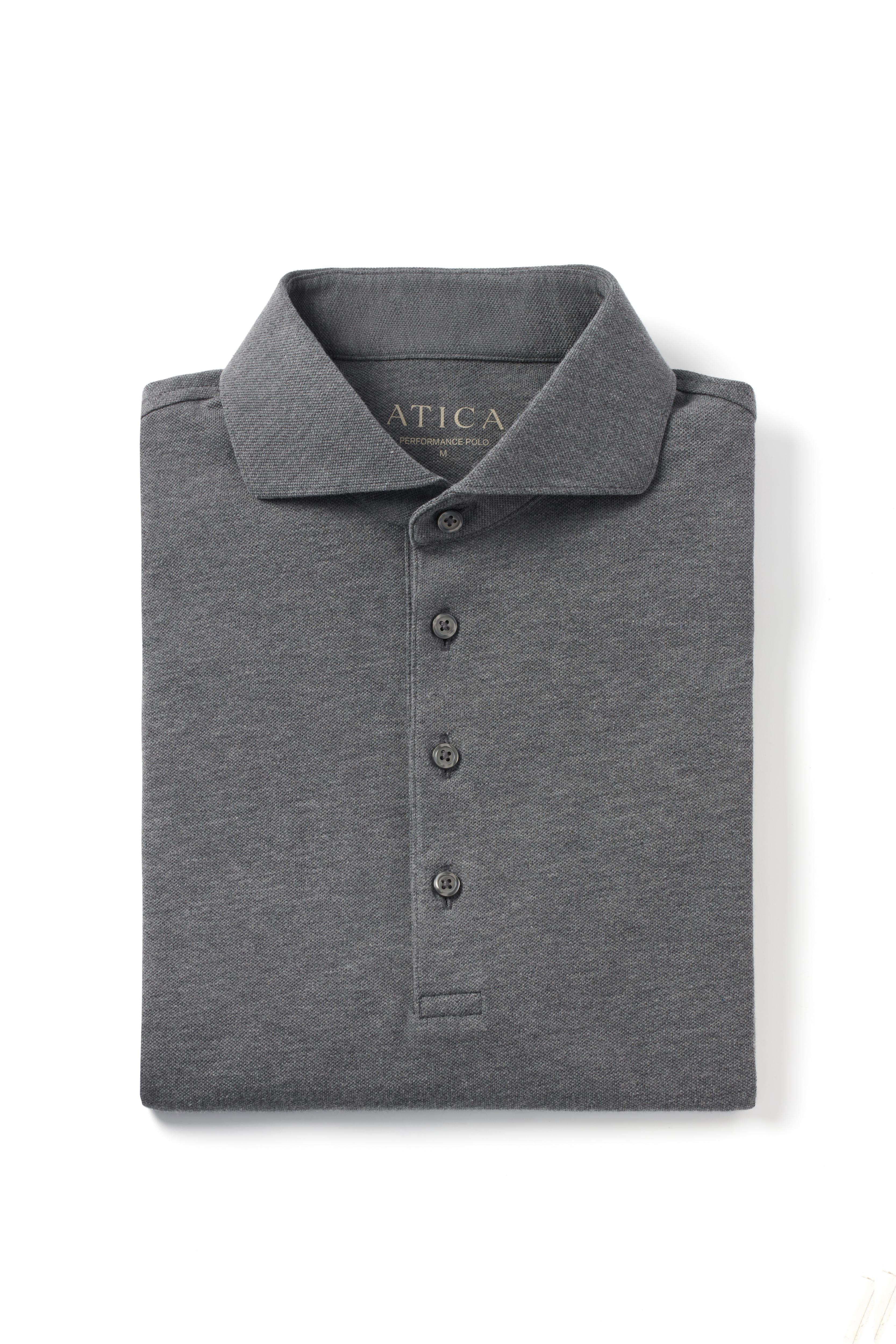 Grey Dress Collar Performance Polo - Atica Man