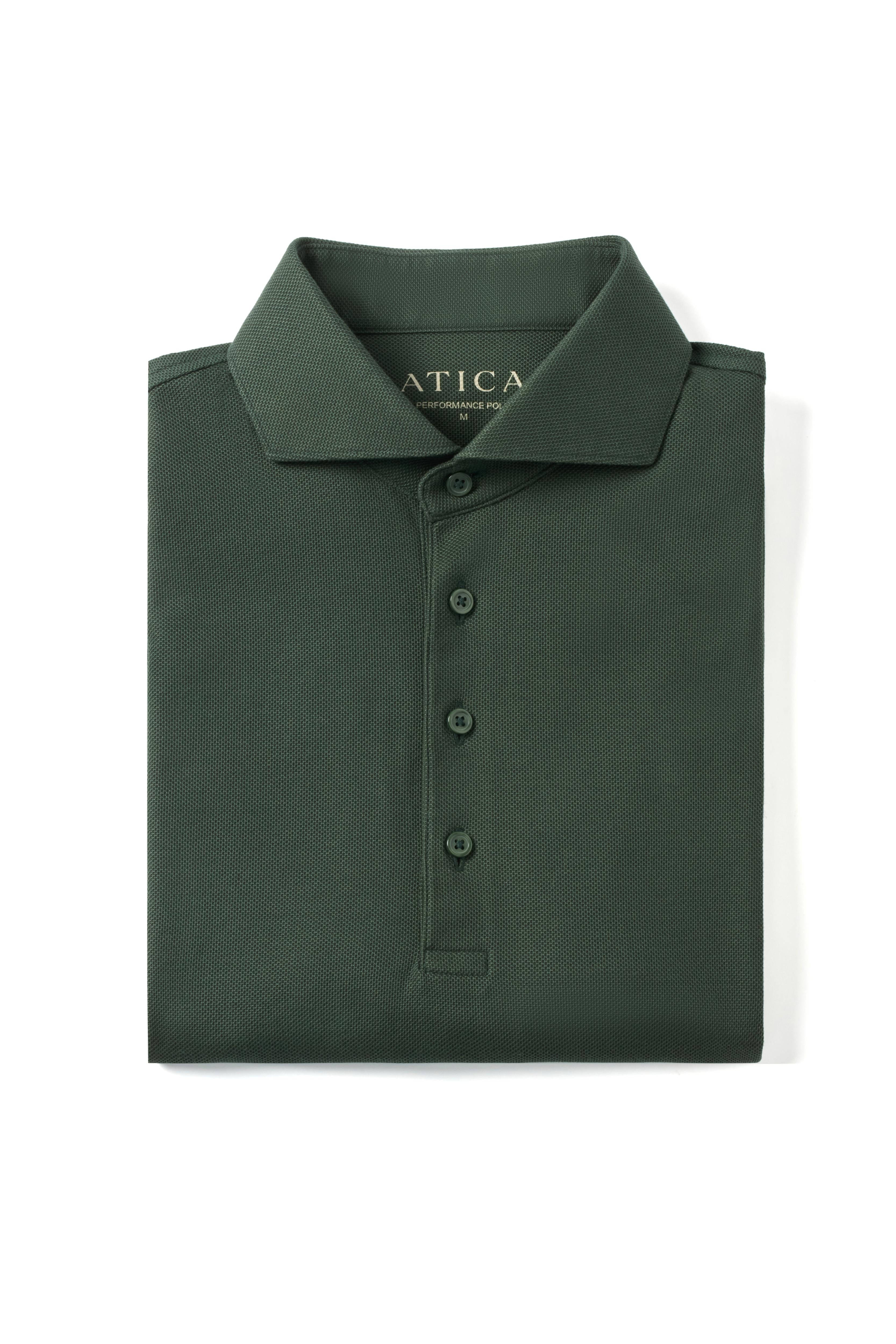 Forest Green Dress Collar Performance Polo - Atica Man