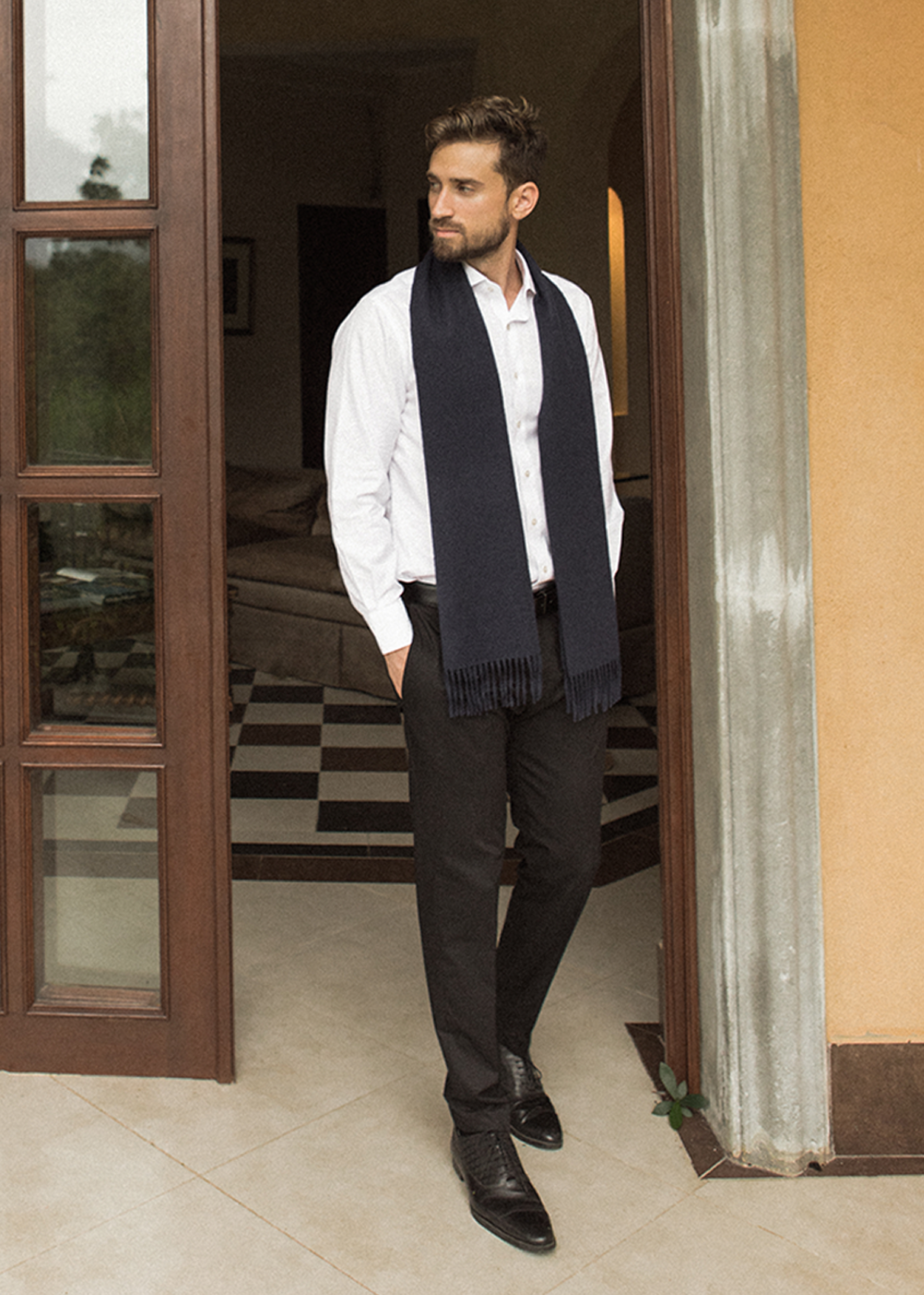 Solid Baby Alpaca Scarf - Atica Man