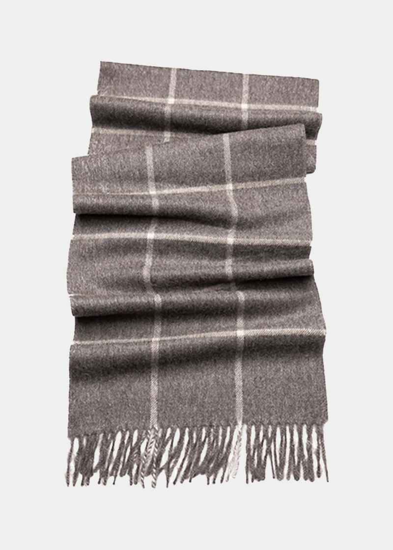 Checked Baby Alpaca Scarf - Atica Man