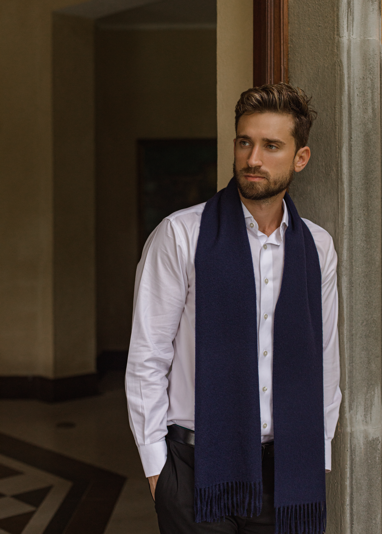 Solid Baby Alpaca Scarf - Atica Man