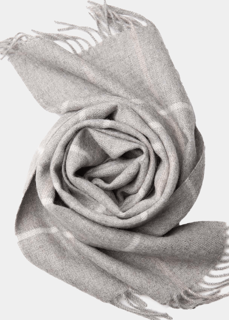 Checked Baby Alpaca Scarf - Atica Man