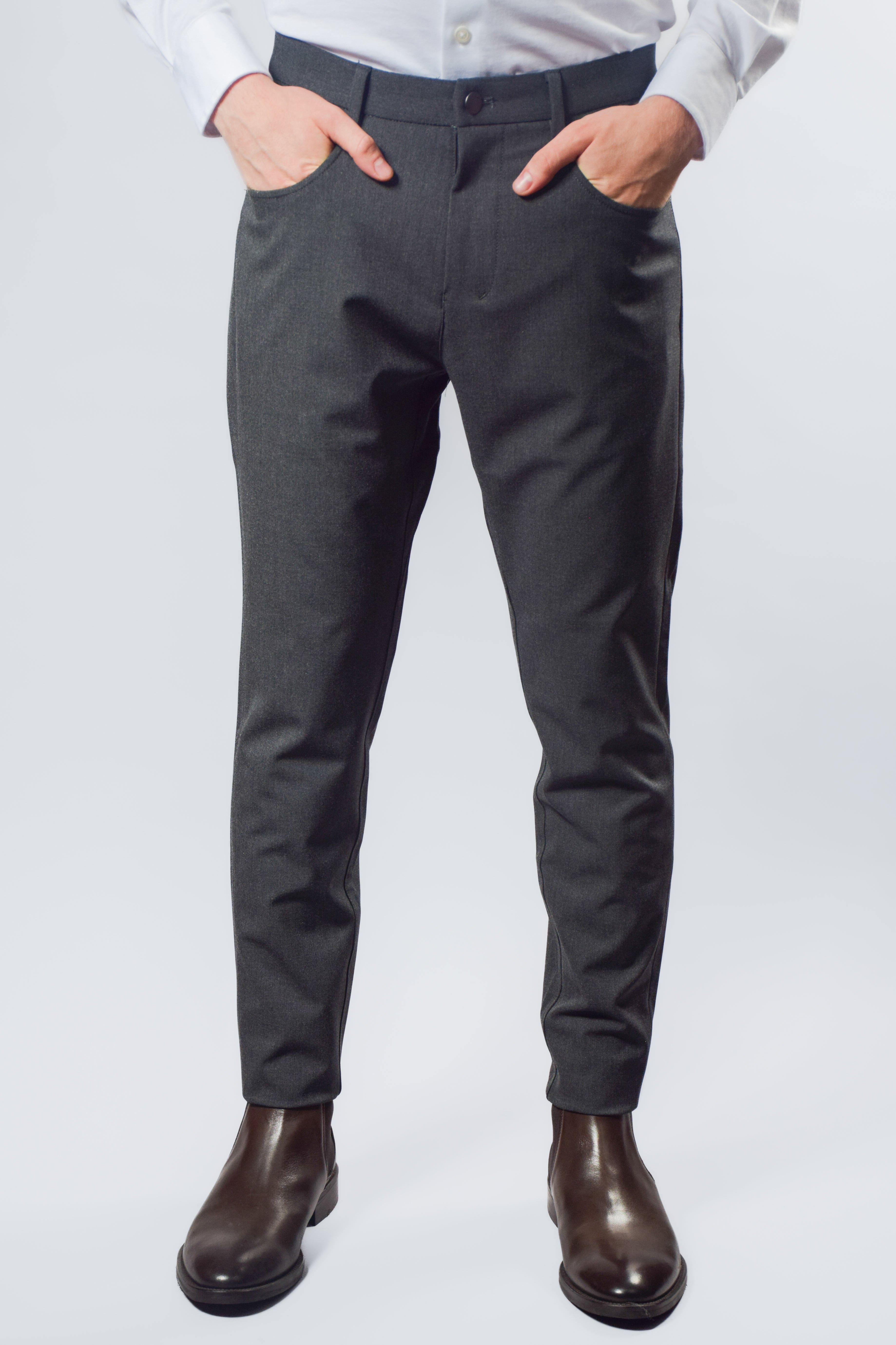 Charcoal Essential Stretch Pants - Atica Man