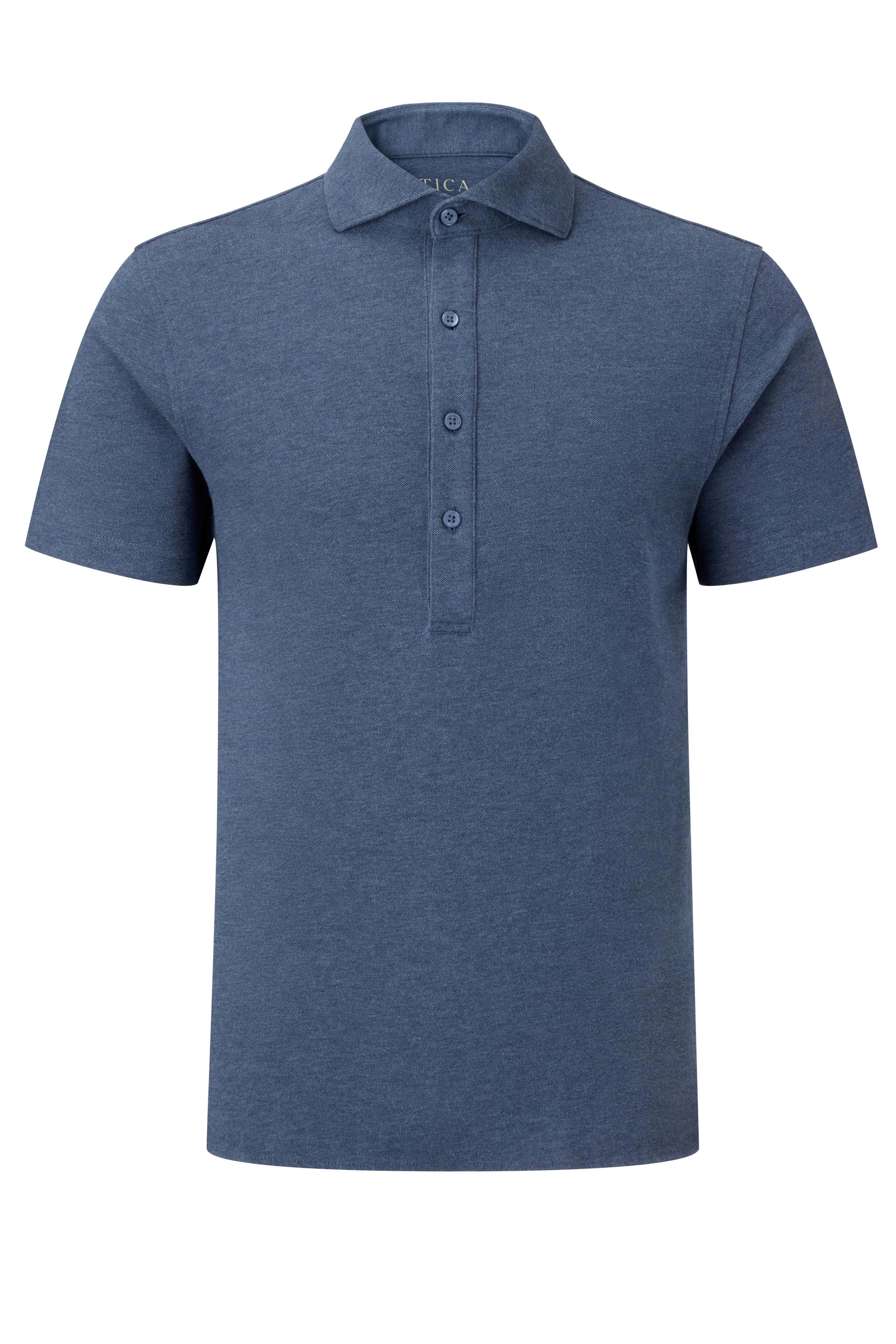 Dress Collar Performance Polo - Heather Blue - Atica Man