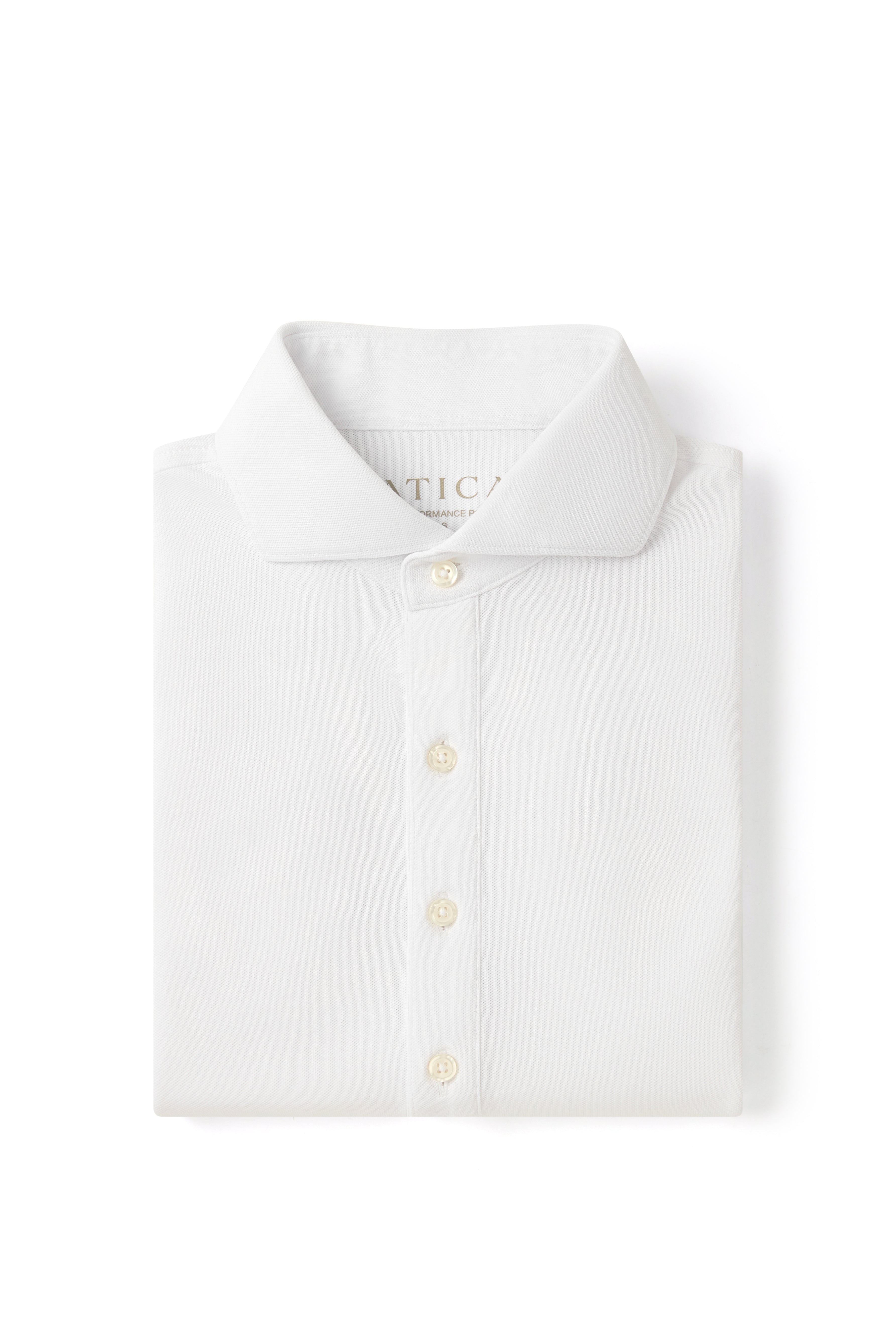 Dress Collar Performance Short Sleeve Polo - White - Atica Man
