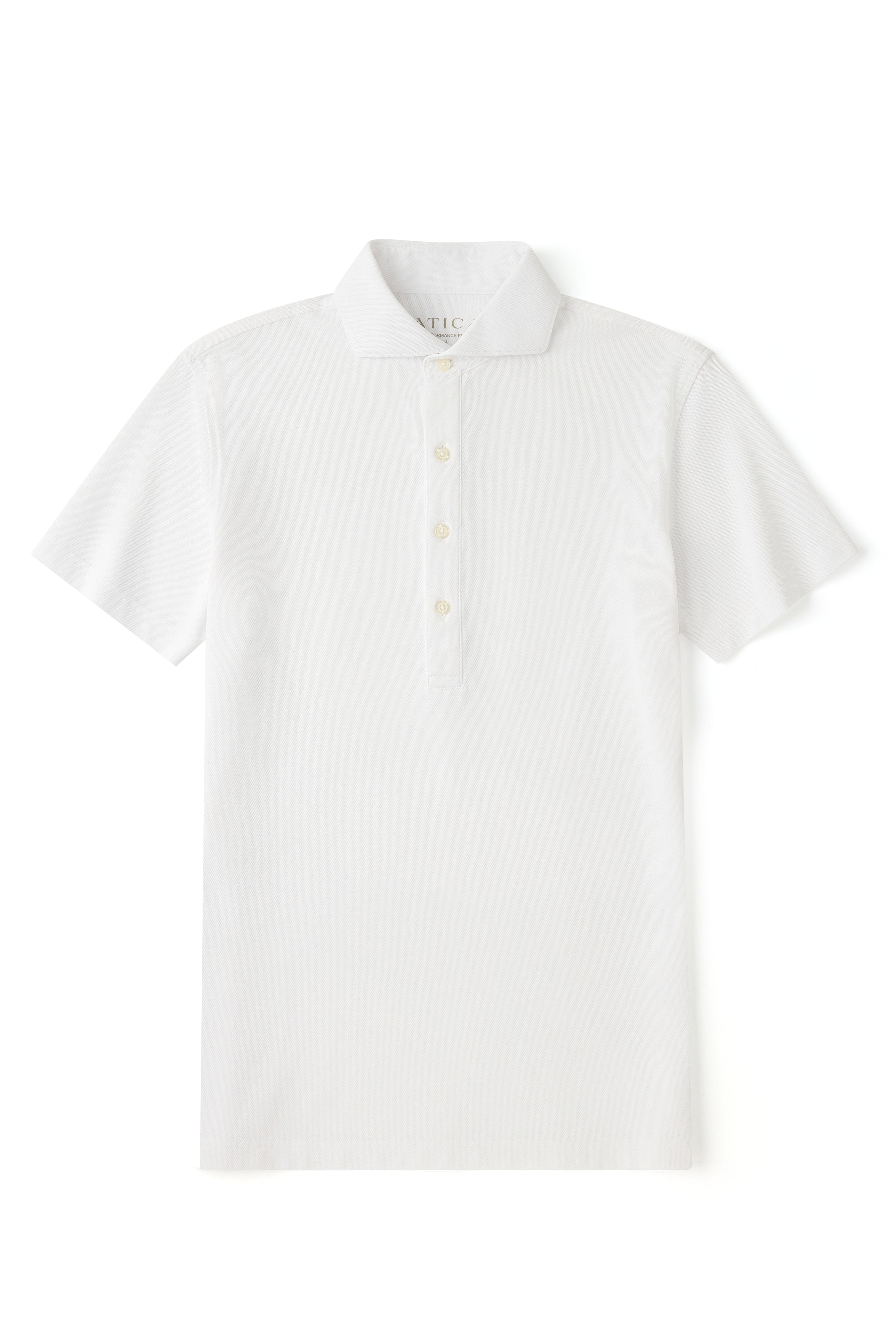 Dress Collar Performance Short Sleeve Polo - White - Atica Man