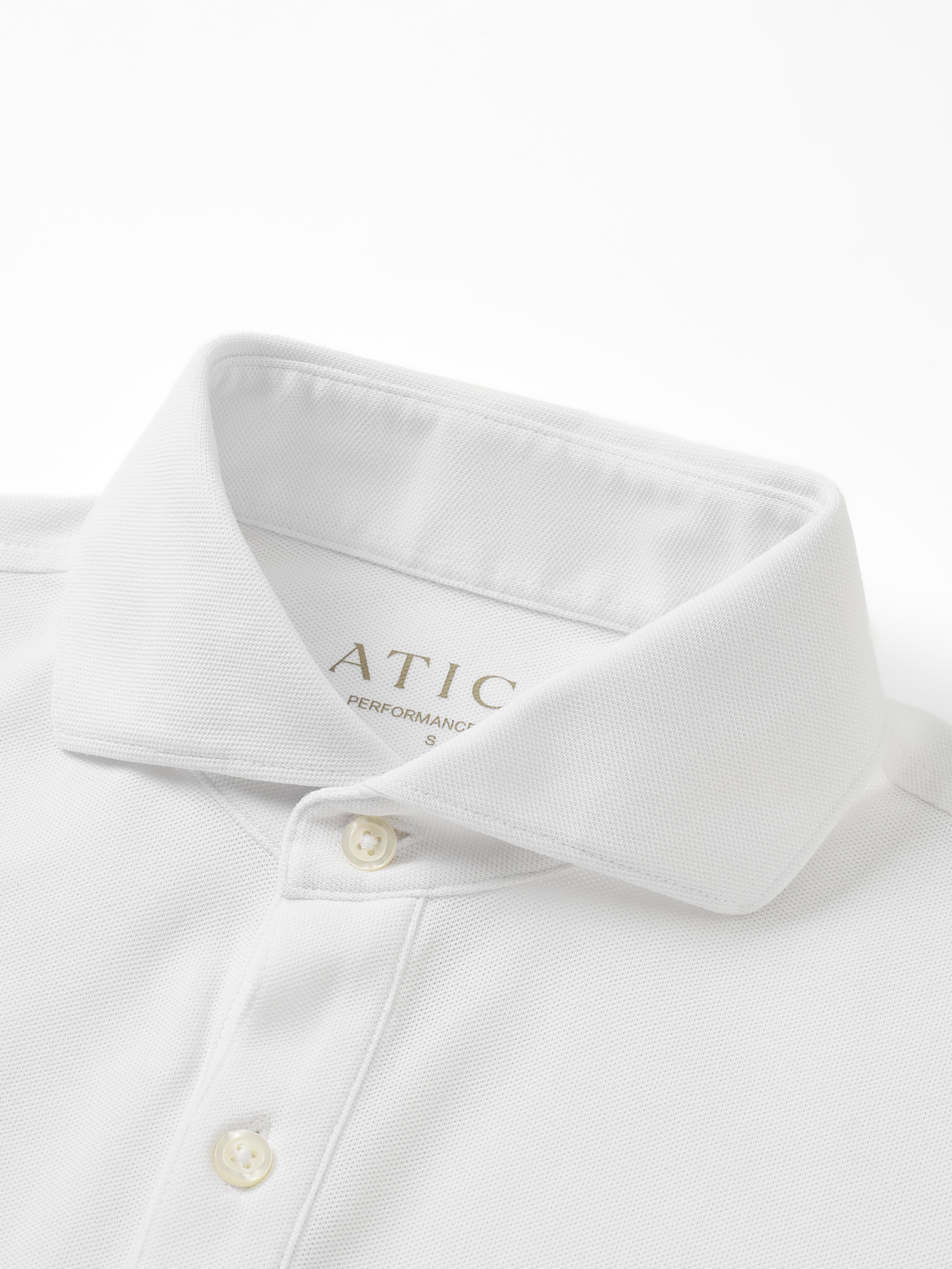 Dress Collar Performance Short Sleeve Polo - White - Atica Man