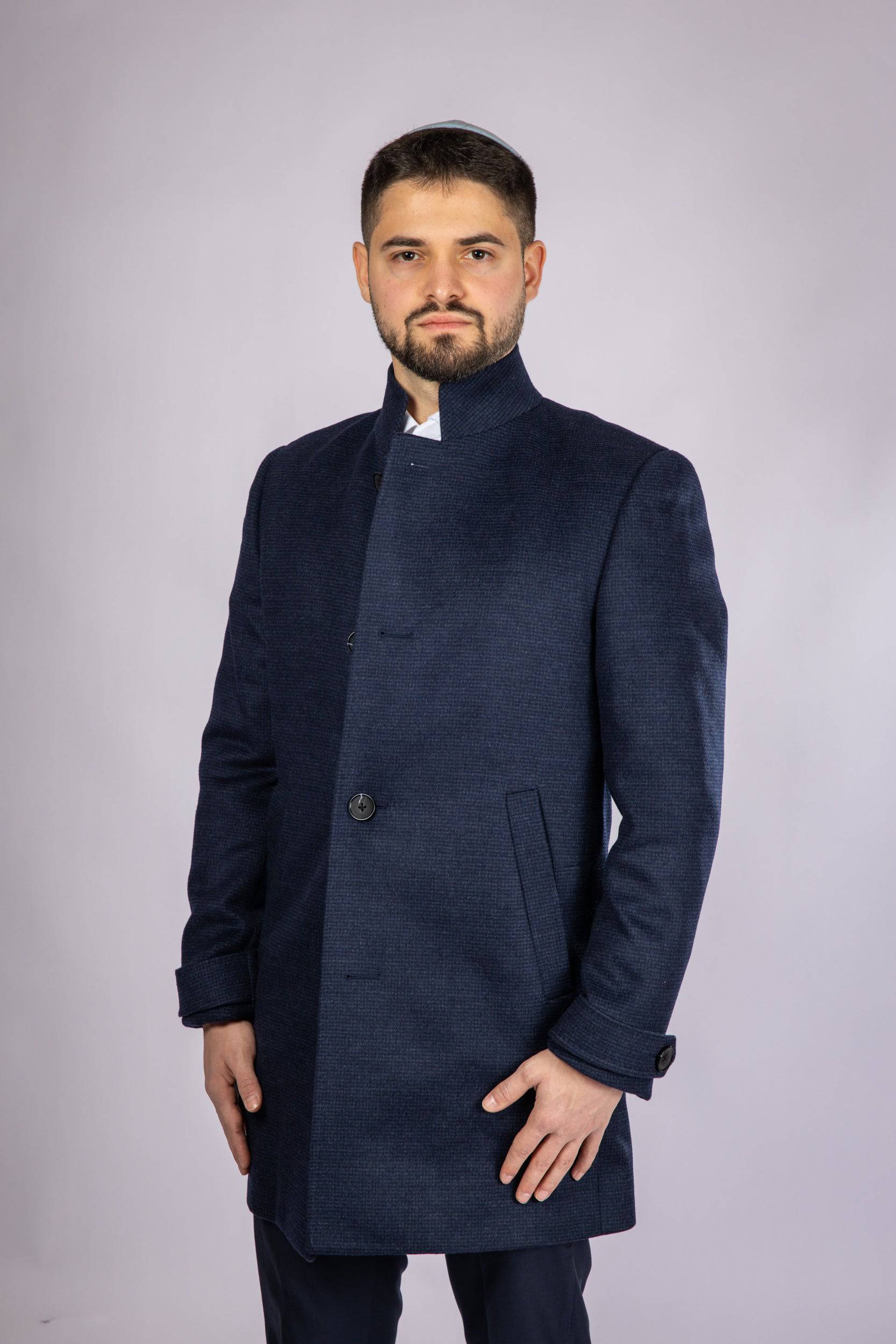 Standing Collar Wool Carcoat - Atica Man