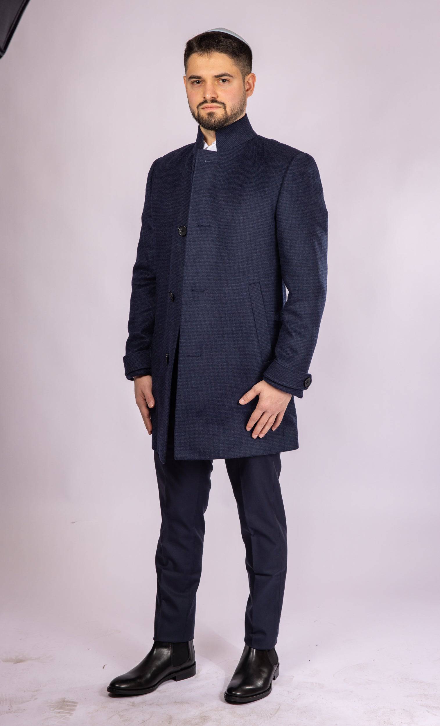 Standing Collar Wool Carcoat - Atica Man