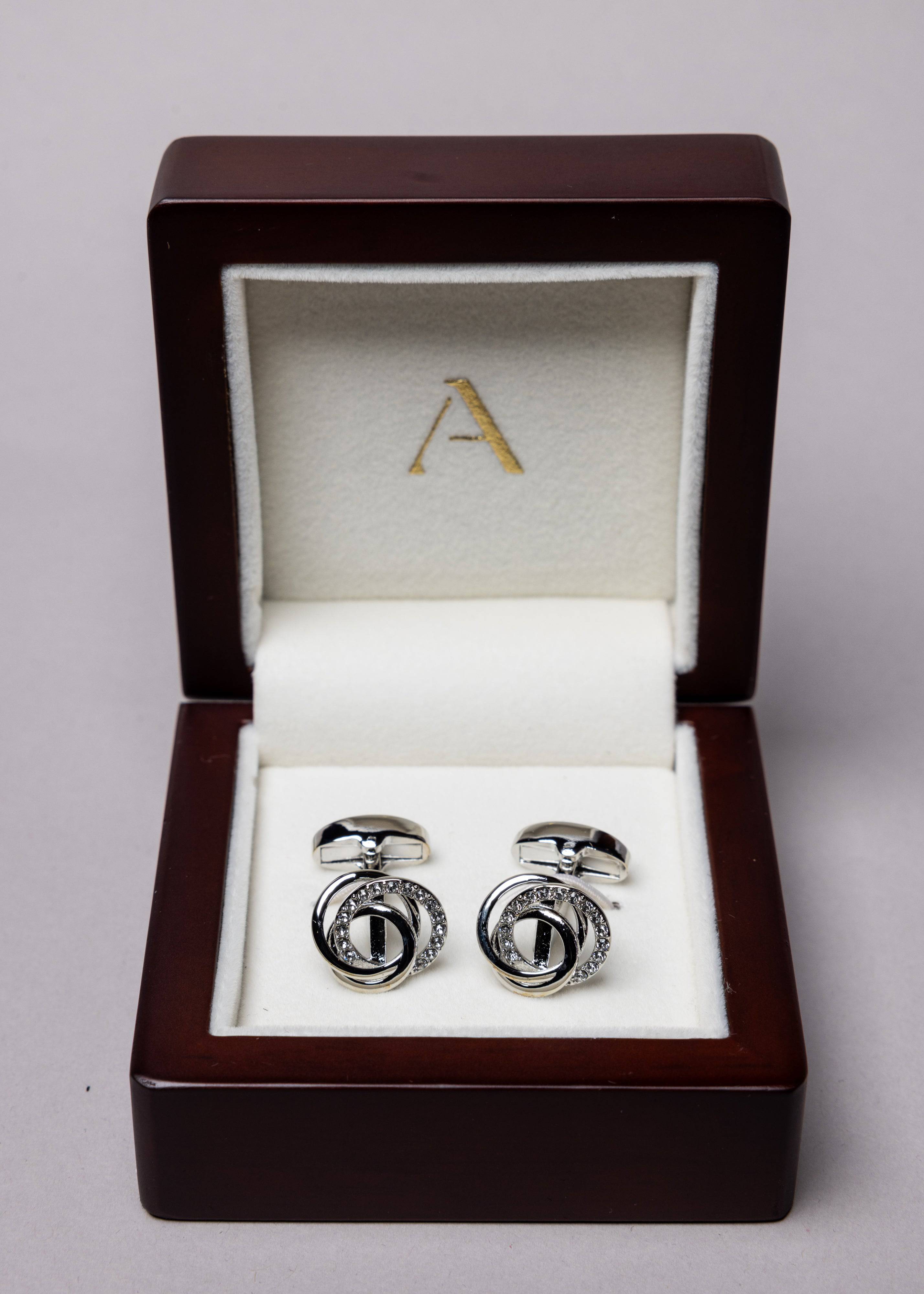 Swarovski Interspiral Diamond Stud Cufflinks - Atica Man