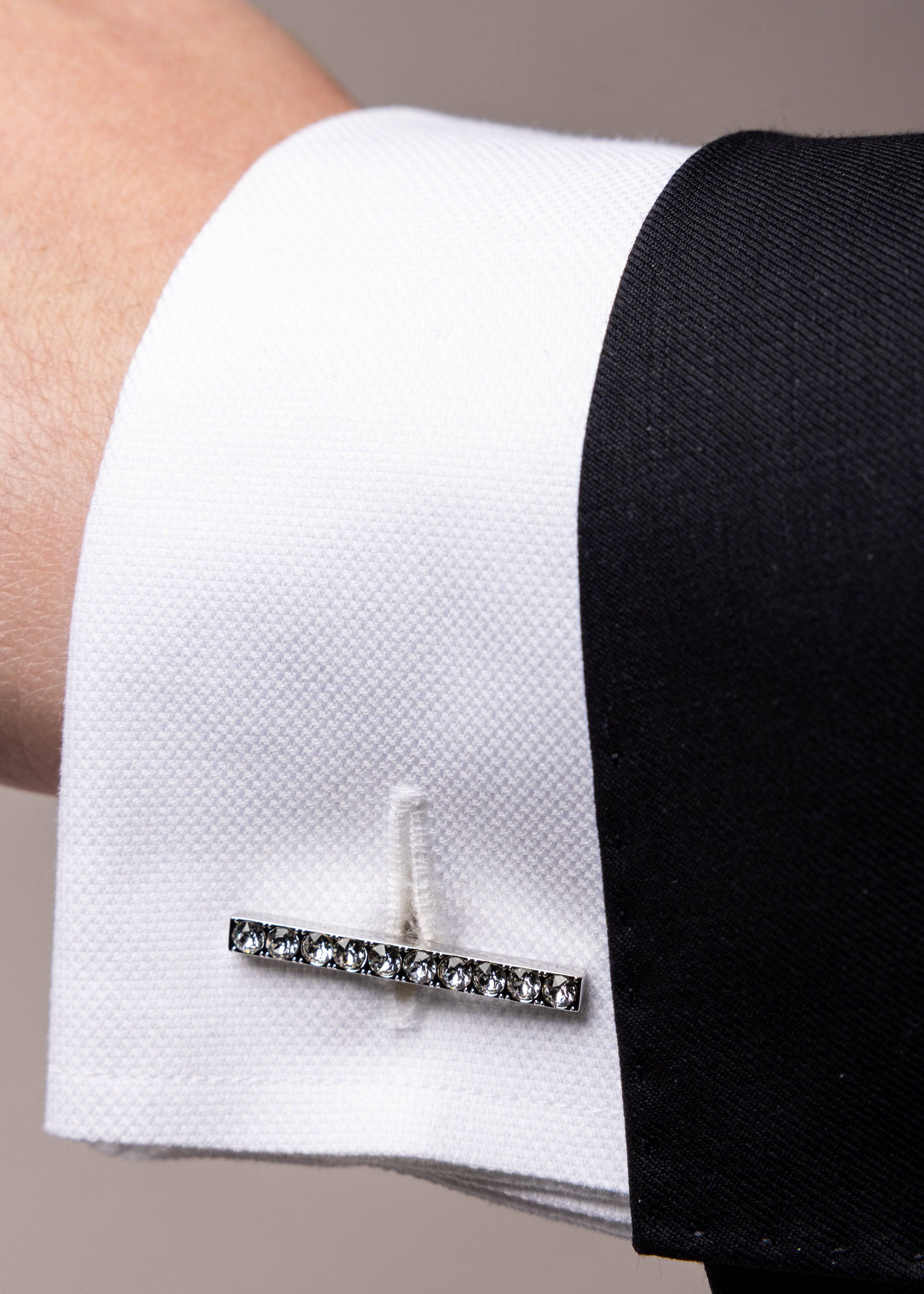 Swarovski Shimmer Bar Cufflinks - Atica Man