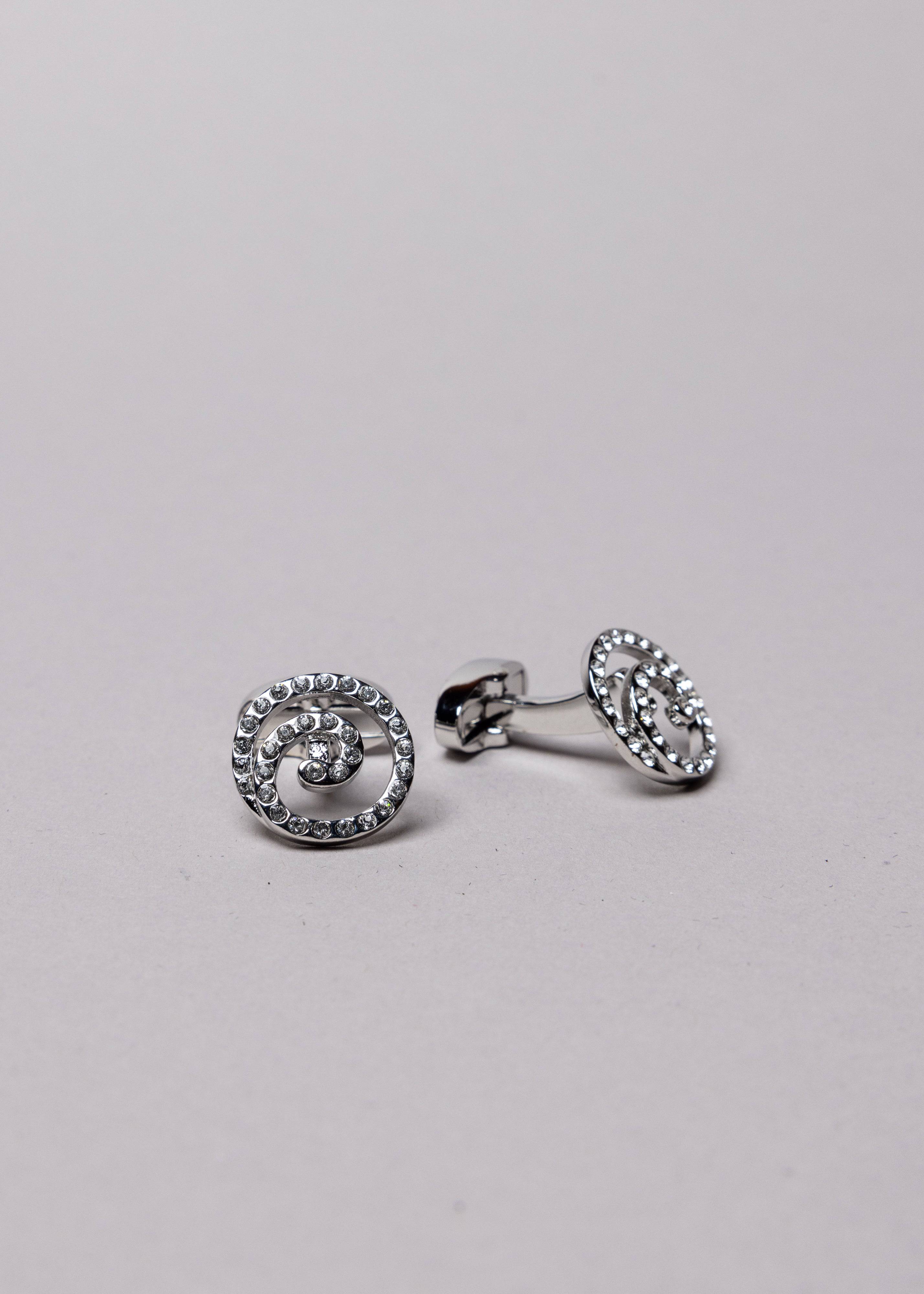 Swarovski Spiral Stud Cufflinks - Atica Man