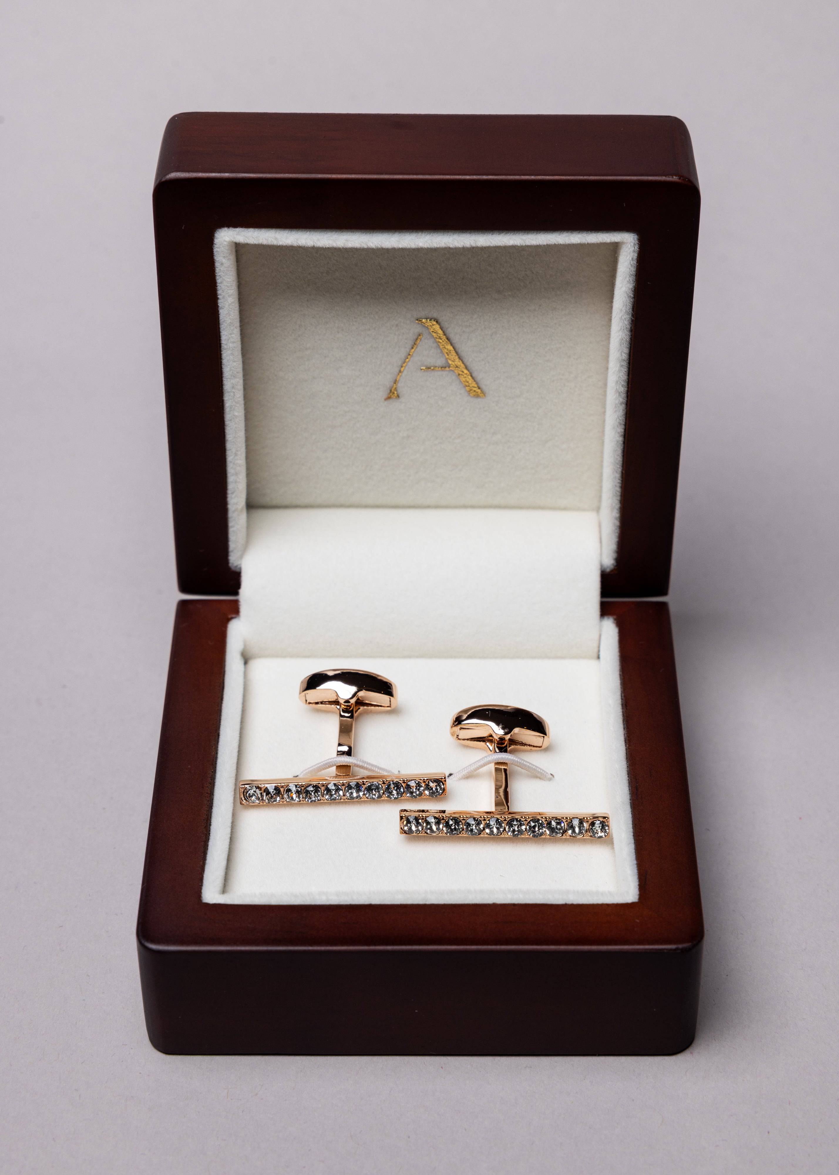 Swarovski Shimmer Bar Cufflinks - Atica Man