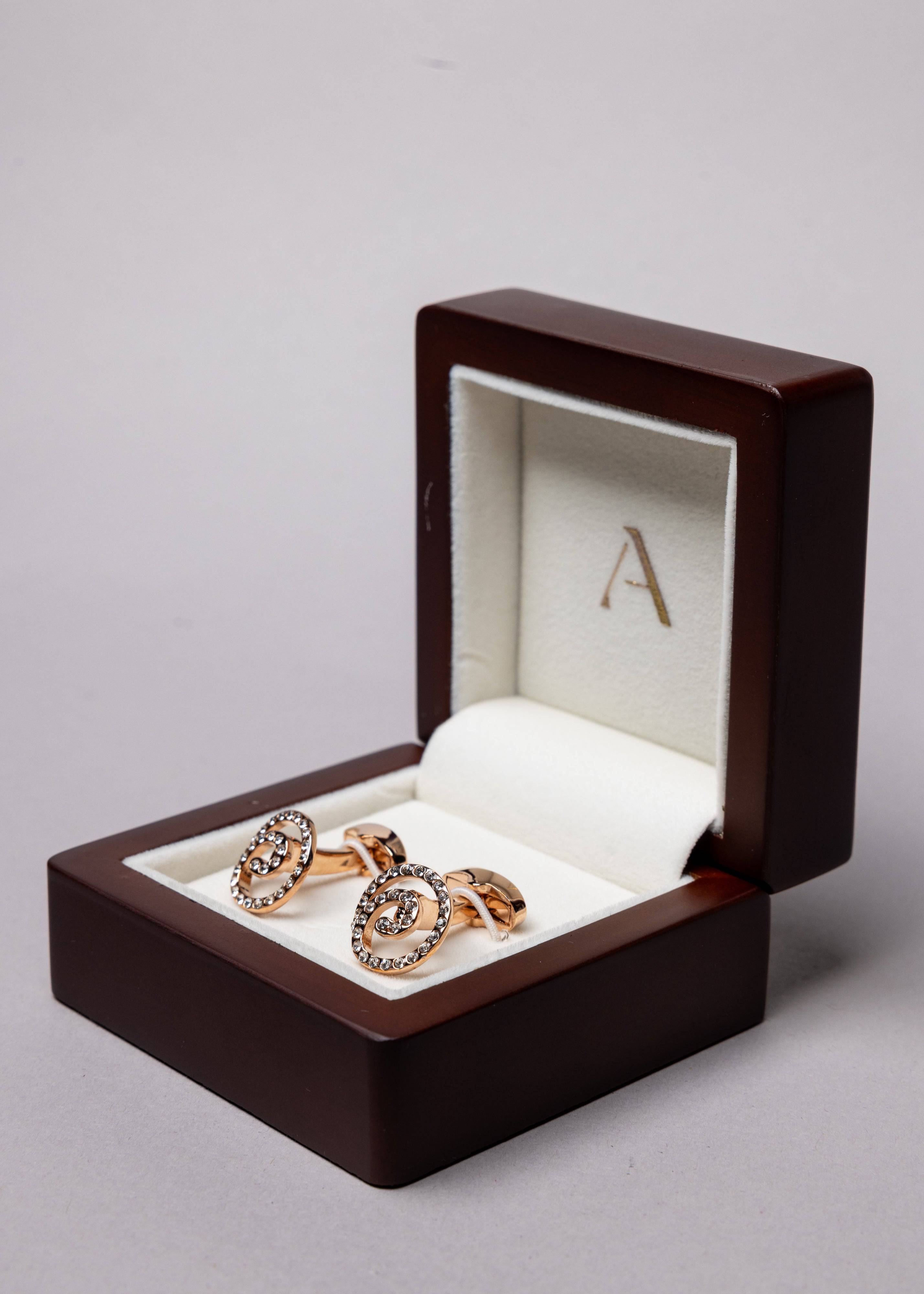 Swarovski Spiral Stud Cufflinks - Atica Man