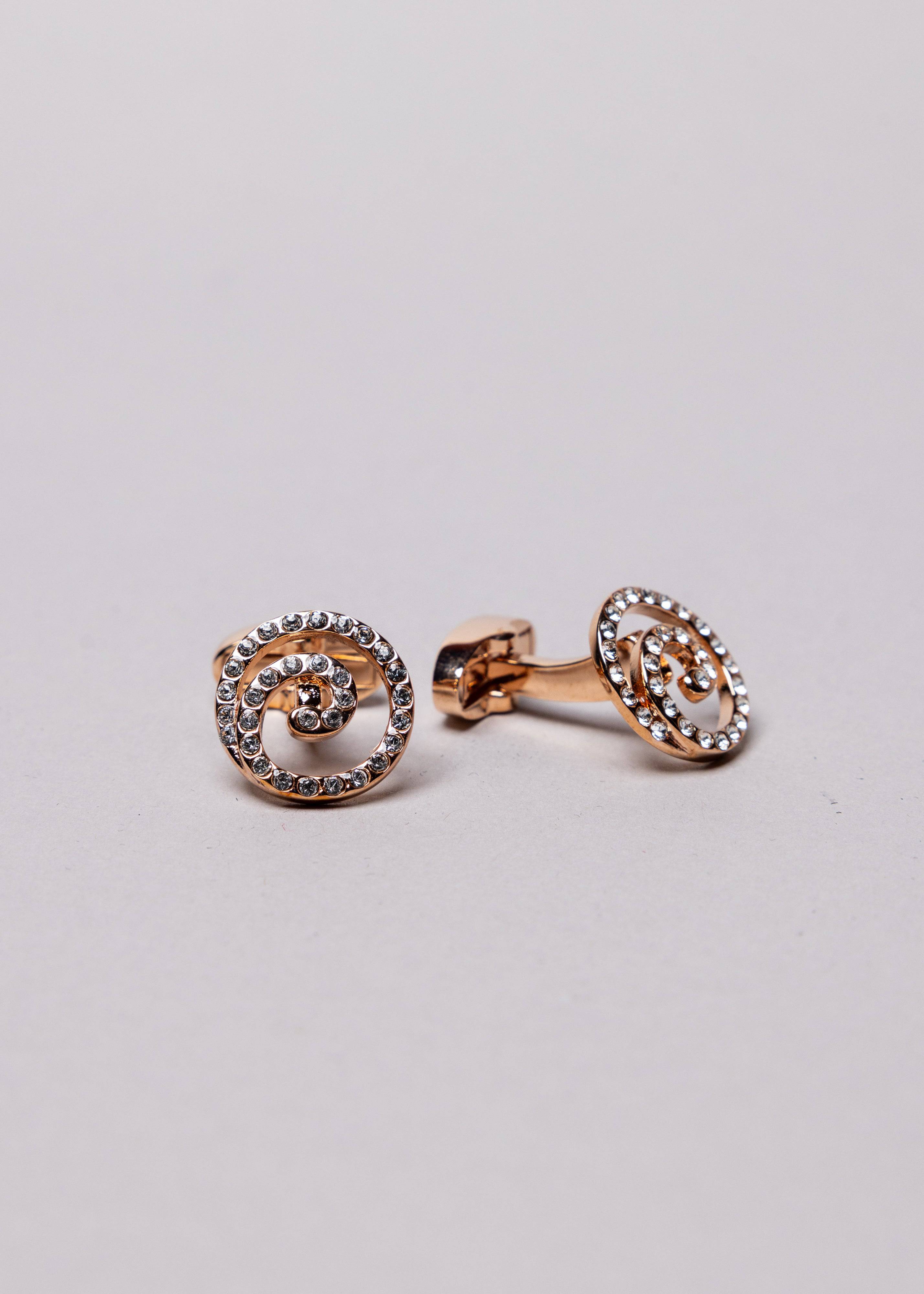 Swarovski Spiral Stud Cufflinks - Atica Man