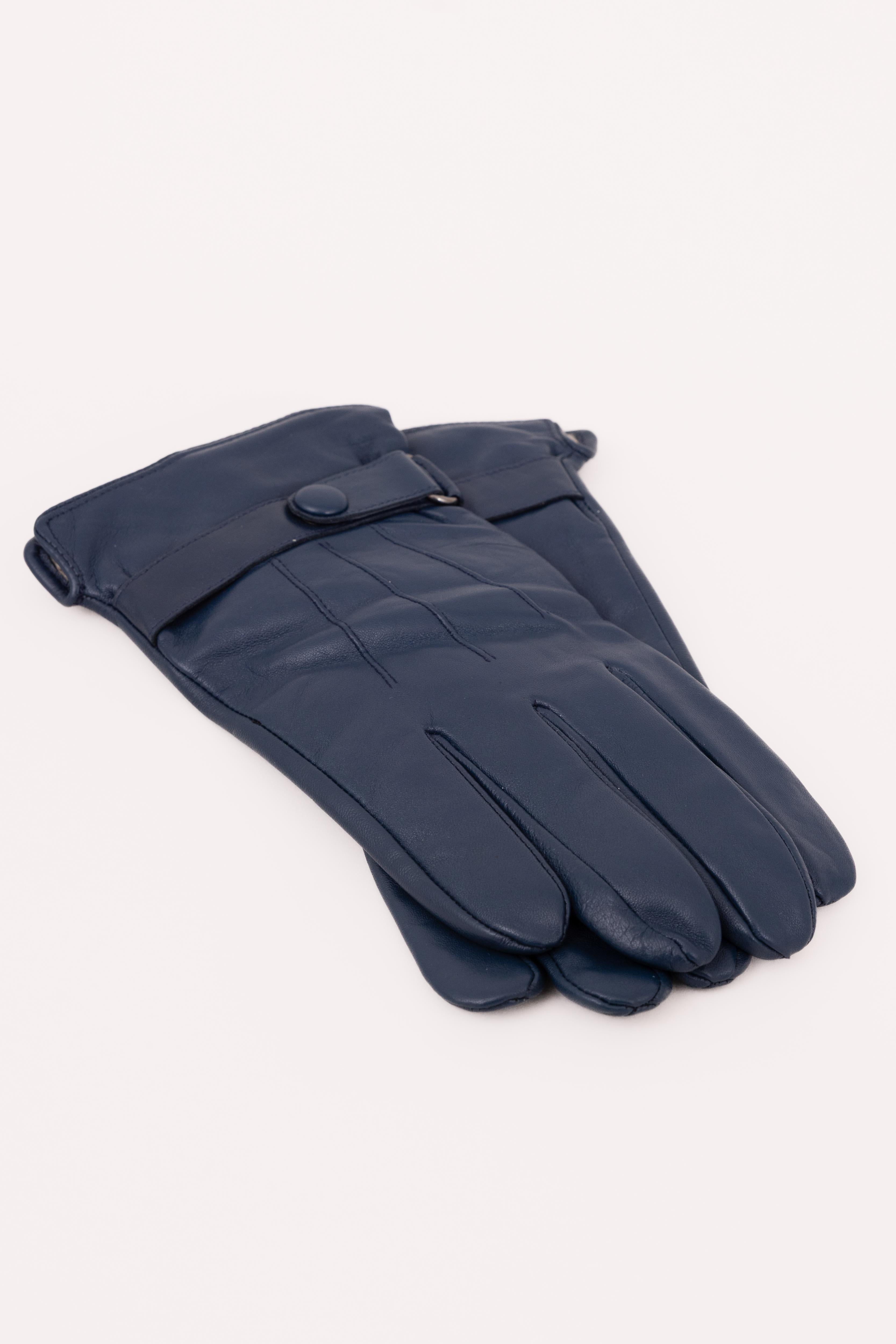 Men’s Nappa Leather Wool Lined Touchscreen Gloves with Wrist Buckle