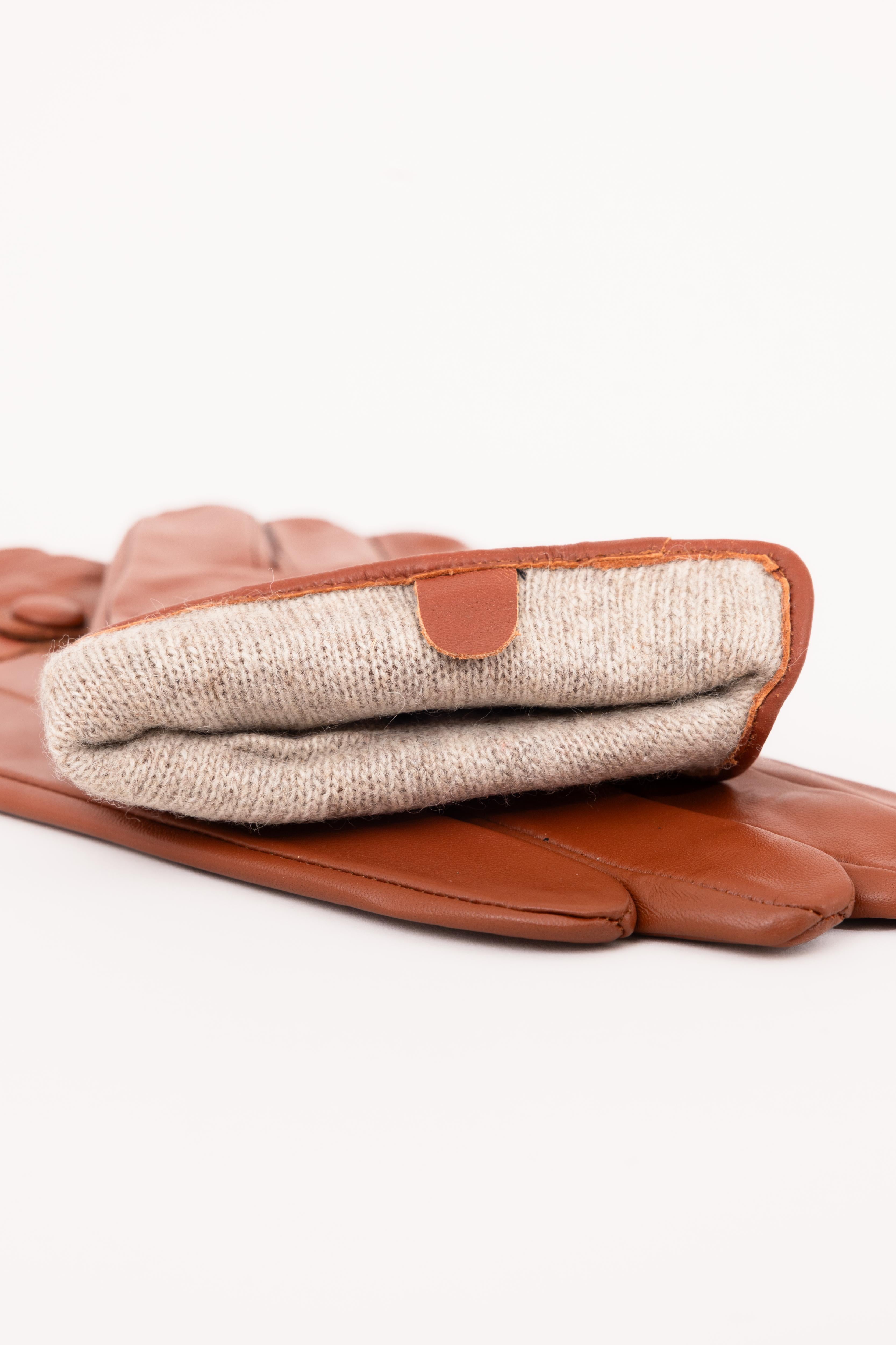 Men’s Nappa Leather Wool Lined Touchscreen Gloves with Wrist Buckle