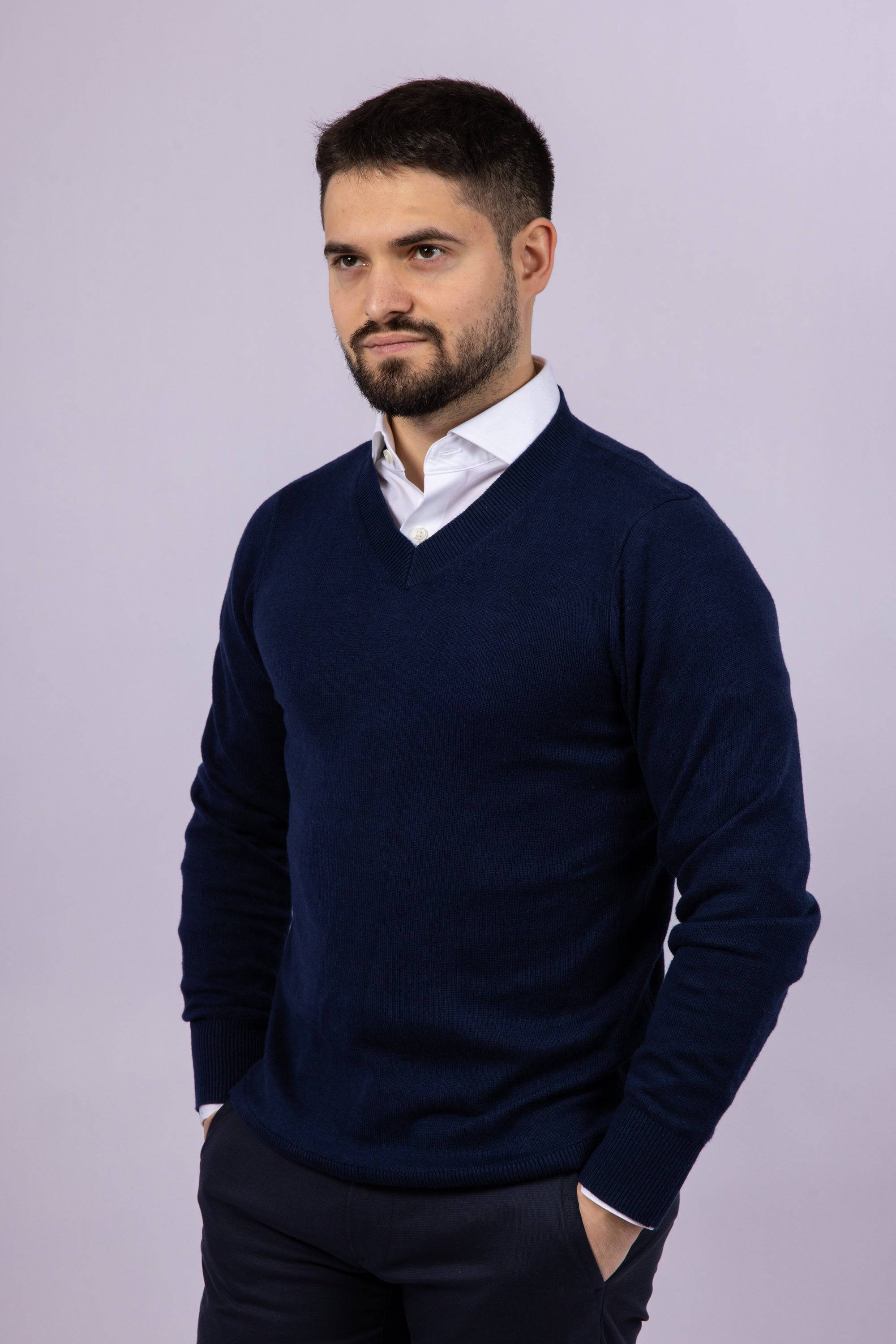 V Neck Pullover Sweater - Atica Man