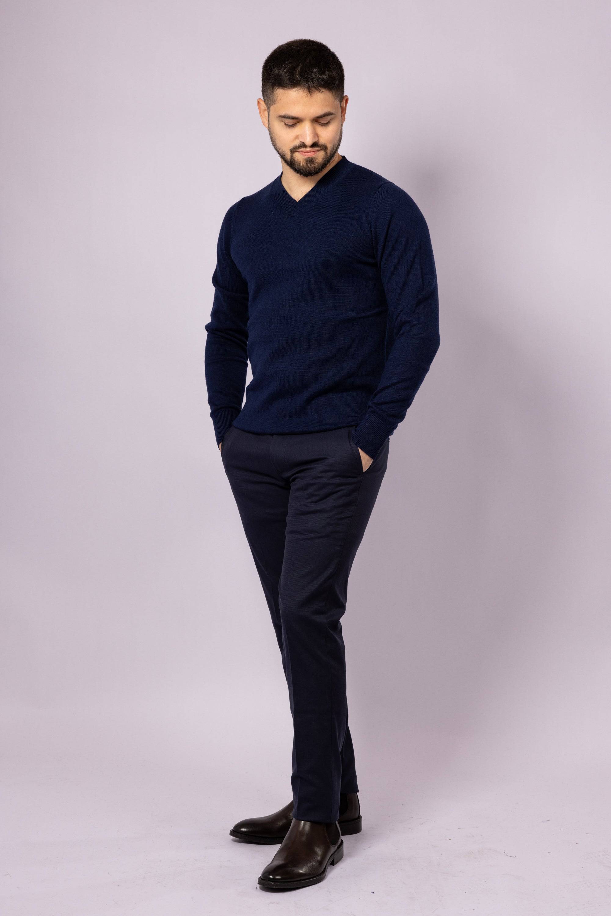V Neck Pullover Sweater - Atica Man